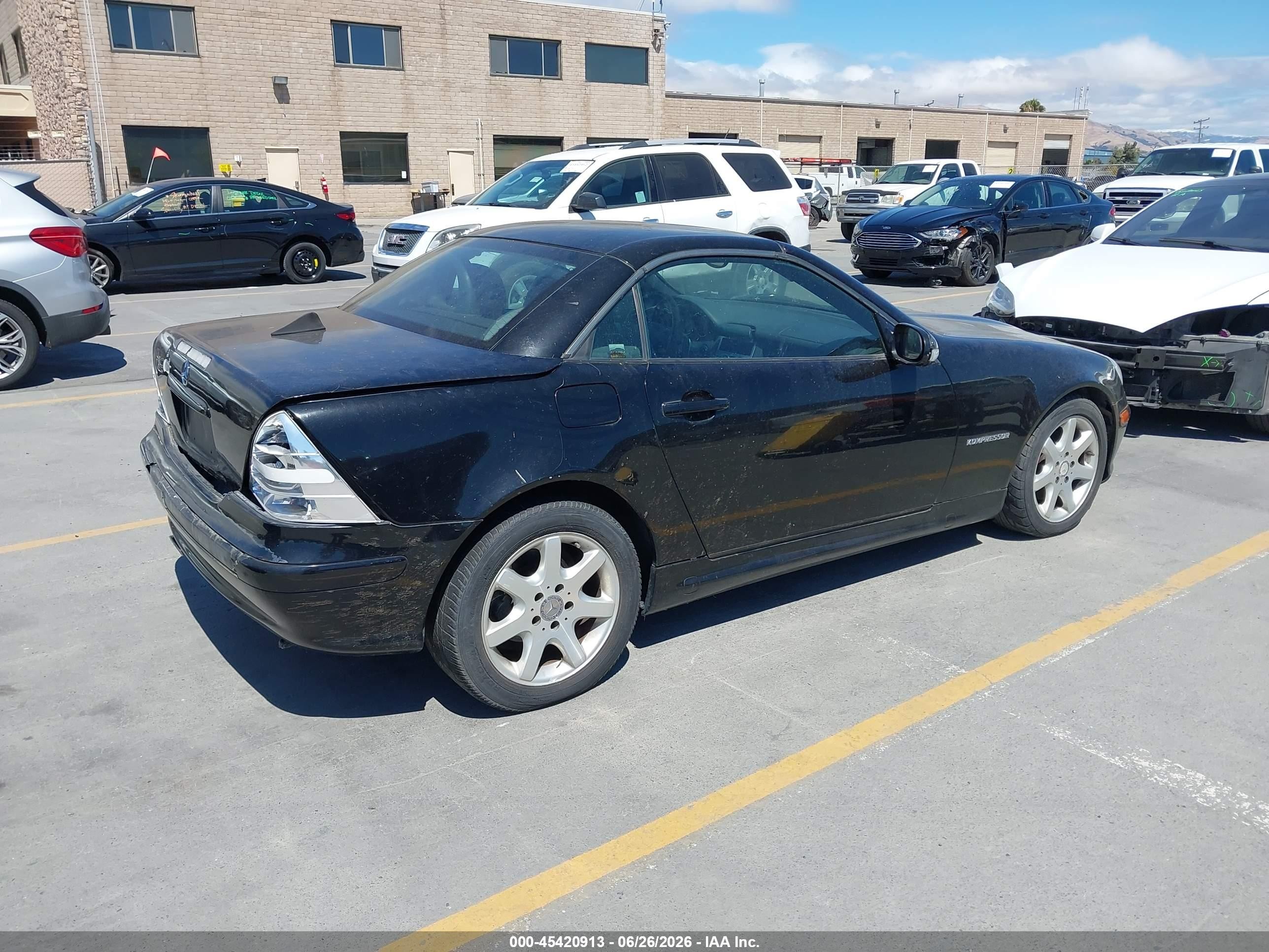 2002 Mercedes-benz Slk 230 Kompressor Black vin: WDBKK49F32F238036