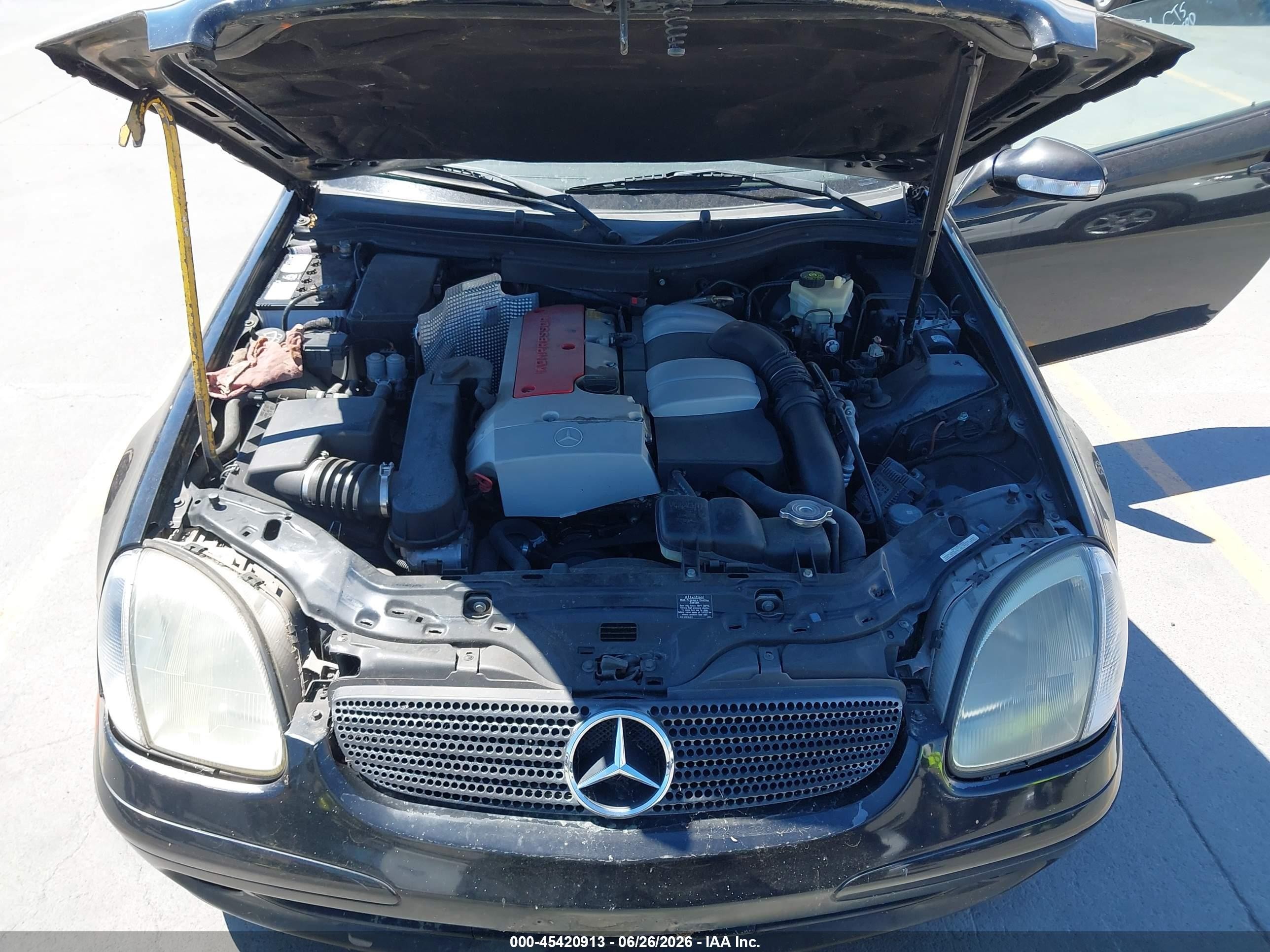 2002 Mercedes-benz Slk 230 Kompressor Black vin: WDBKK49F32F238036
