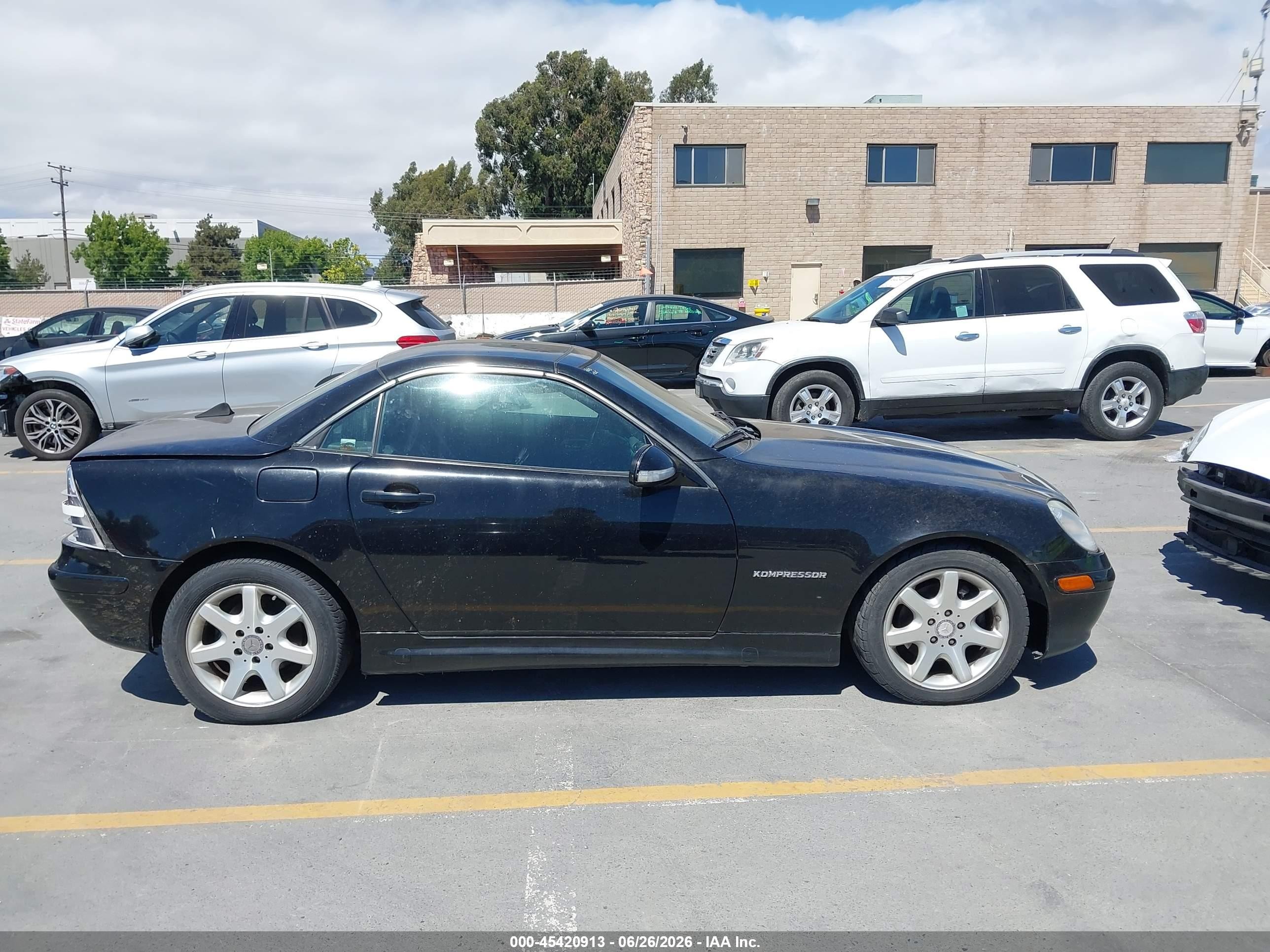 2002 Mercedes-benz Slk 230 Kompressor Black vin: WDBKK49F32F238036