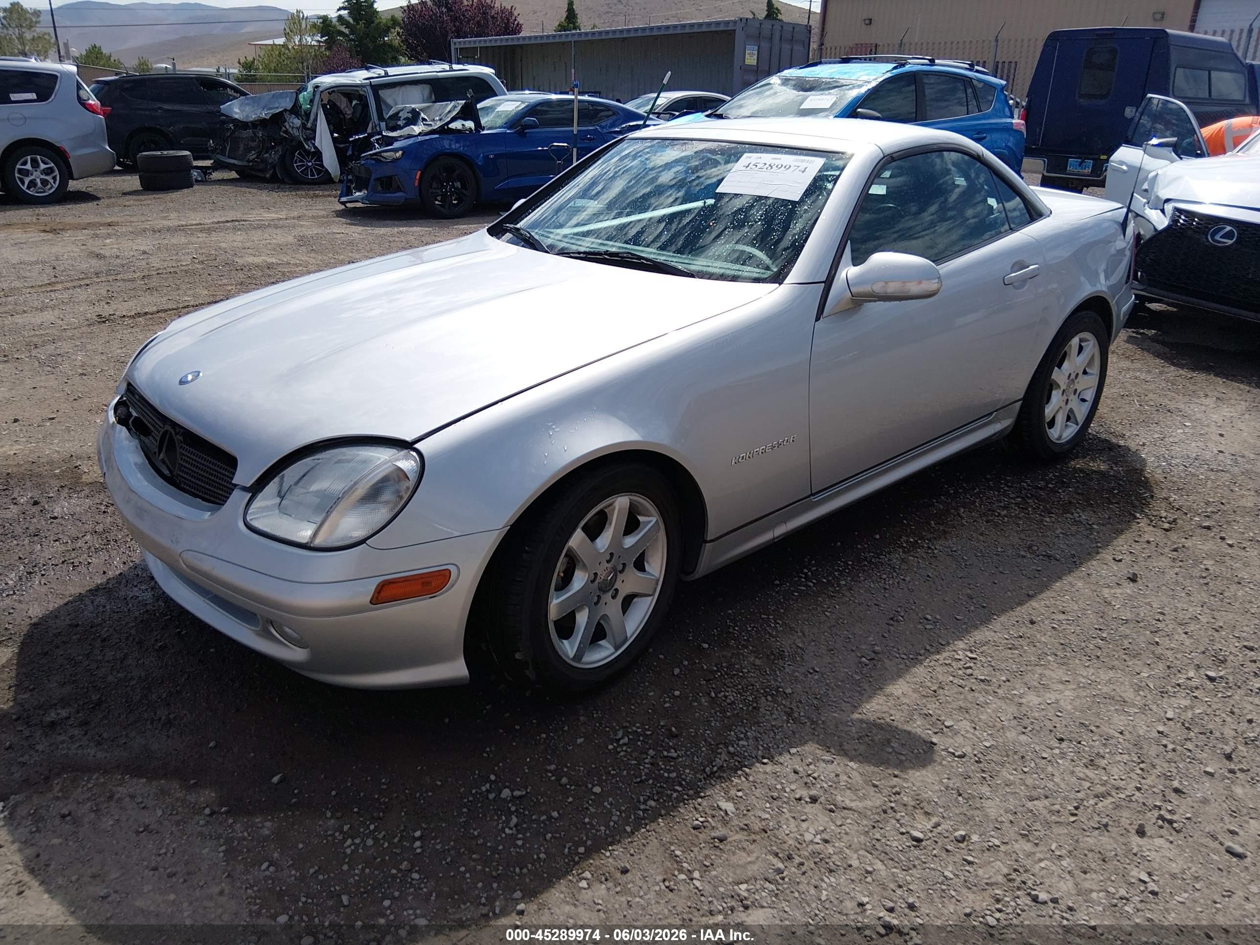 2002 Mercedes-benz Slk 230 Kompressor Silver vin: WDBKK49F32F260649