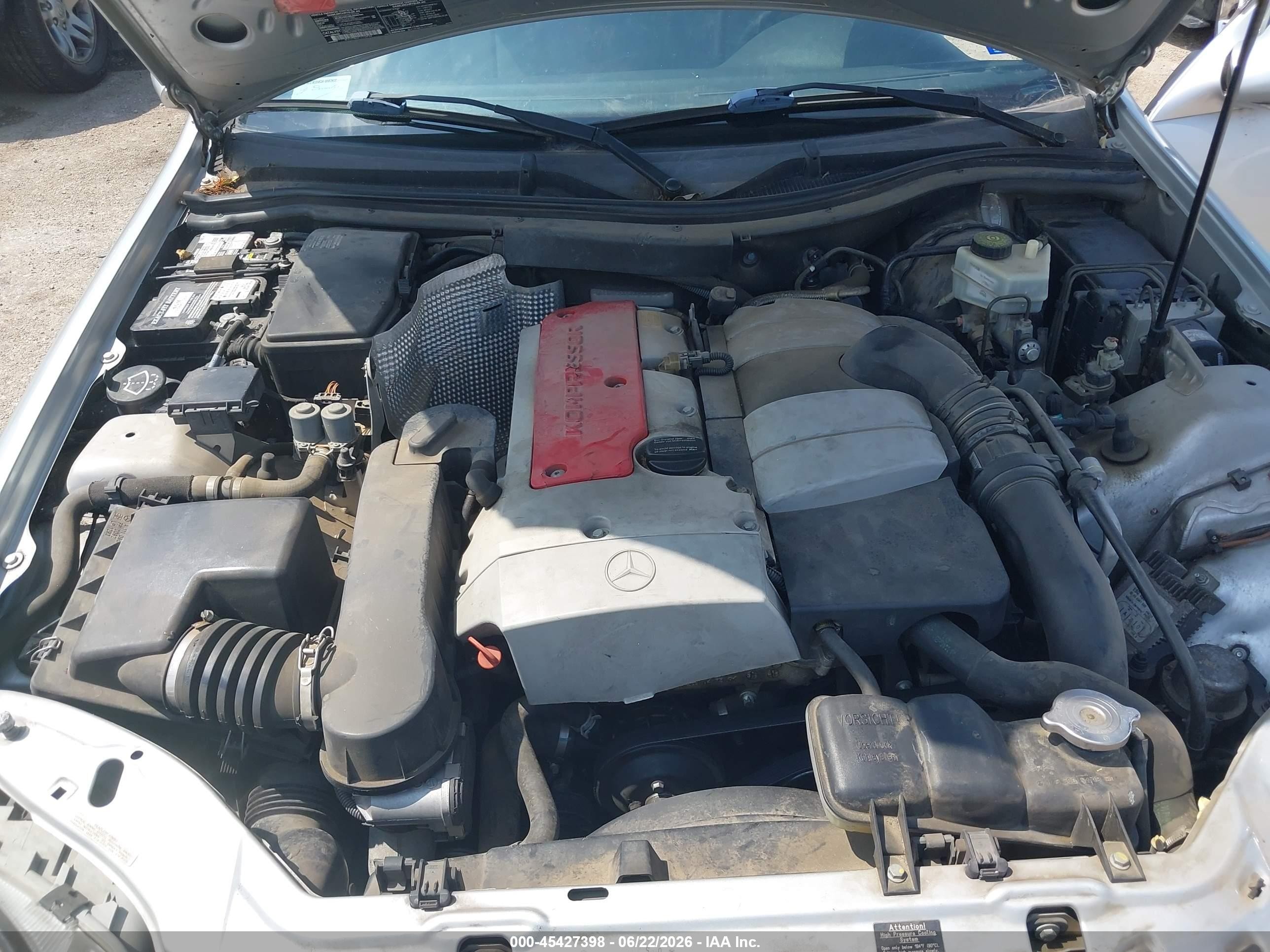 2002 Mercedes-benz Slk 230 Kompressor Silver vin: WDBKK49F52F247627
