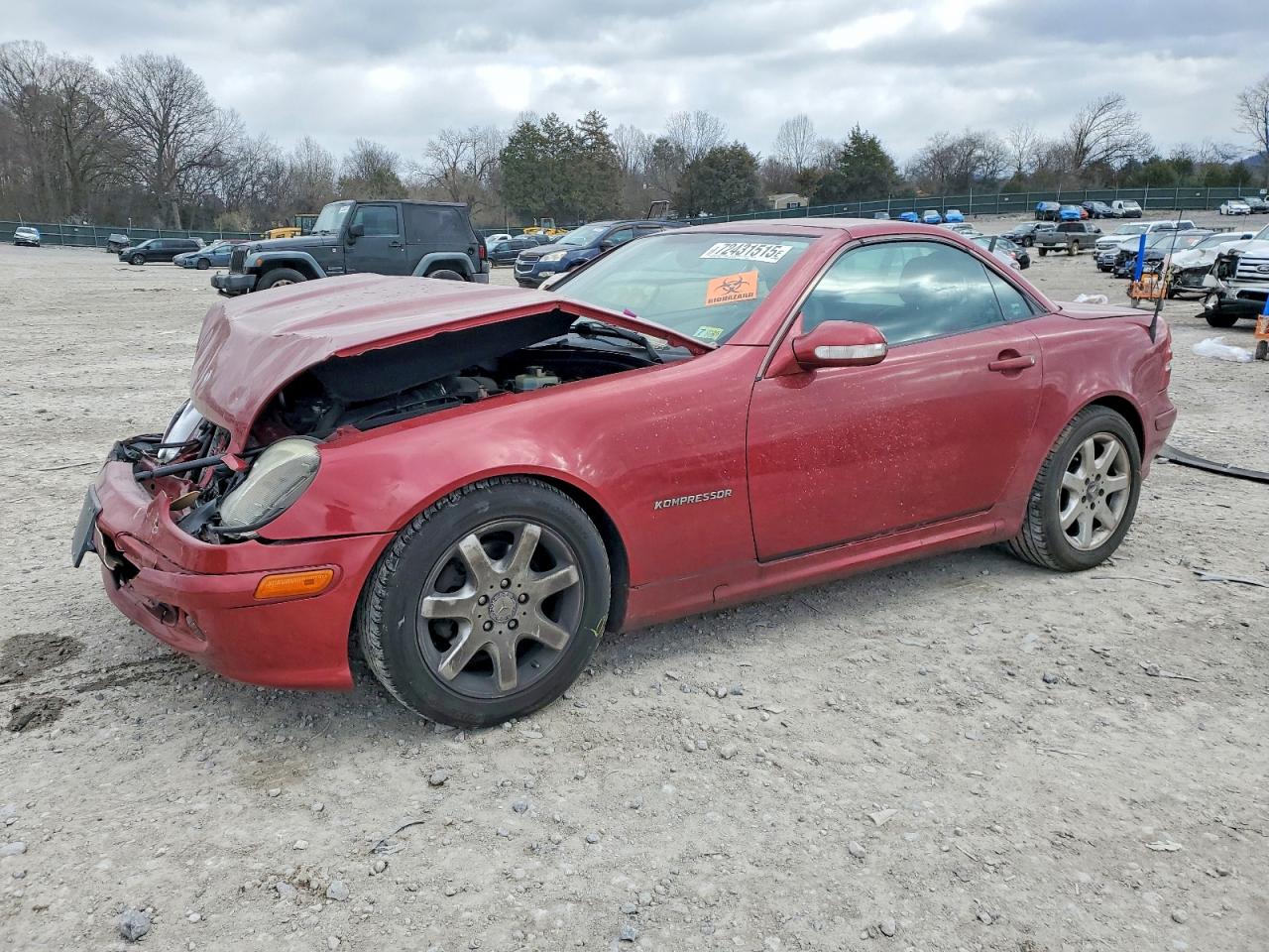 2001 Mercedes-benz Slk 230 Kompressor Red vin: WDBKK49F81F187339
