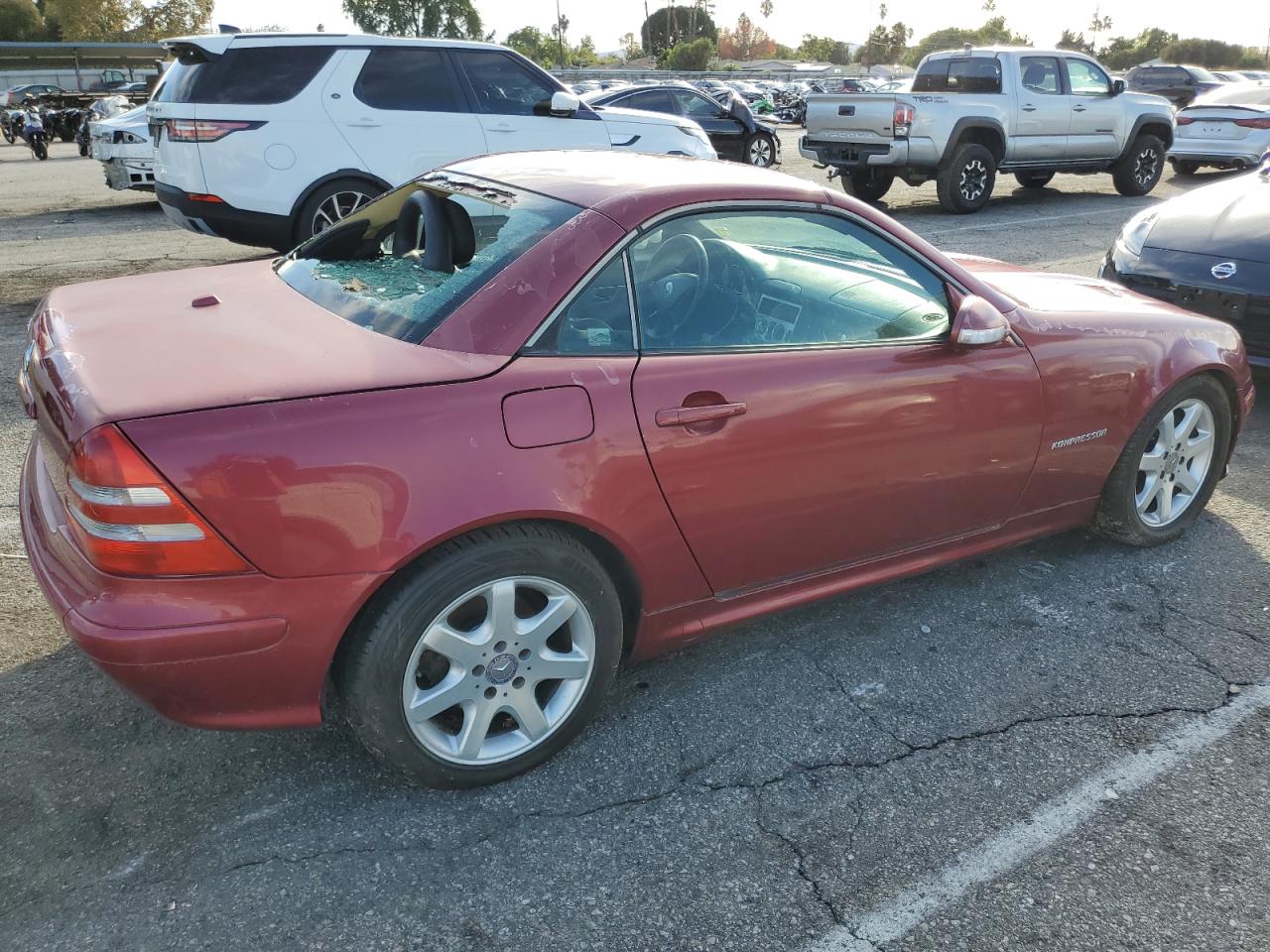 2001 Mercedes-benz Slk 230 Kompressor Burgundy vin: WDBKK49F81F196199