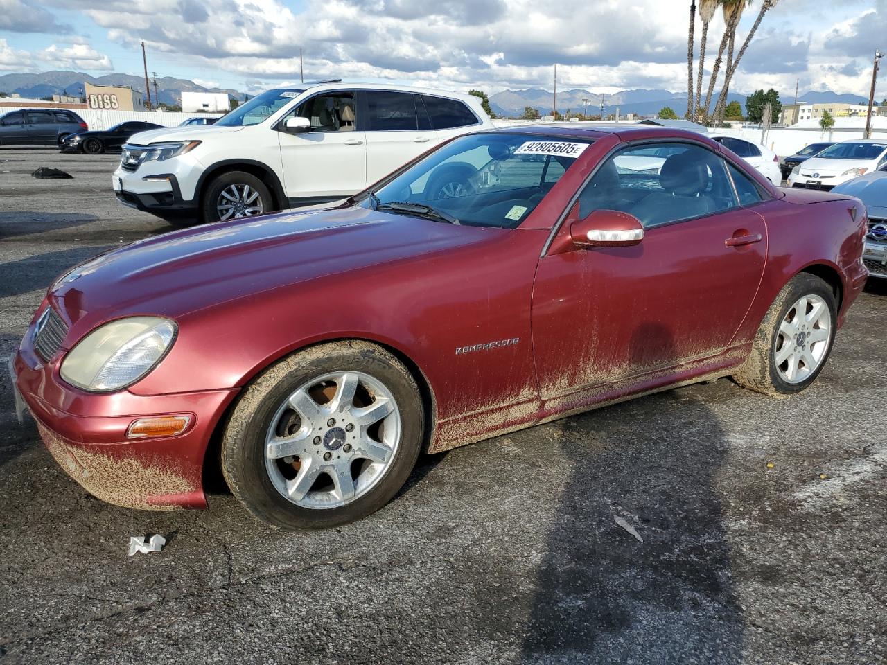 2001 Mercedes-benz Slk 230 Kompressor Burgundy vin: WDBKK49F81F196199