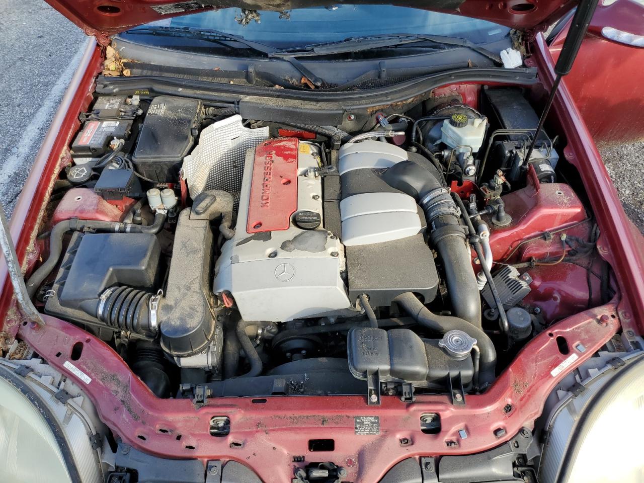 2001 Mercedes-benz Slk 230 Kompressor Burgundy vin: WDBKK49F81F196199