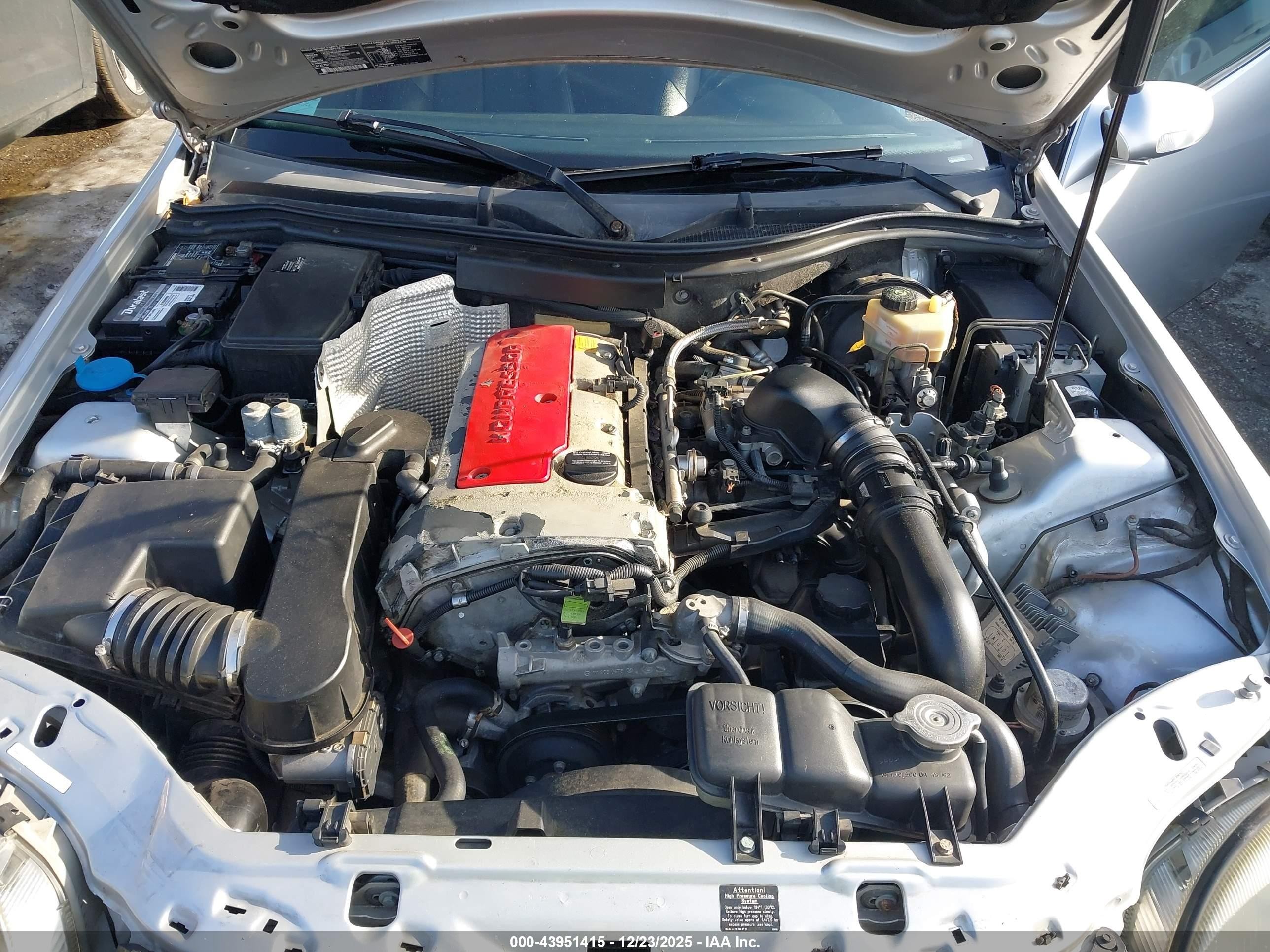 2001 Mercedes-benz Slk 230 Kompressor Silver vin: WDBKK49F81F204382