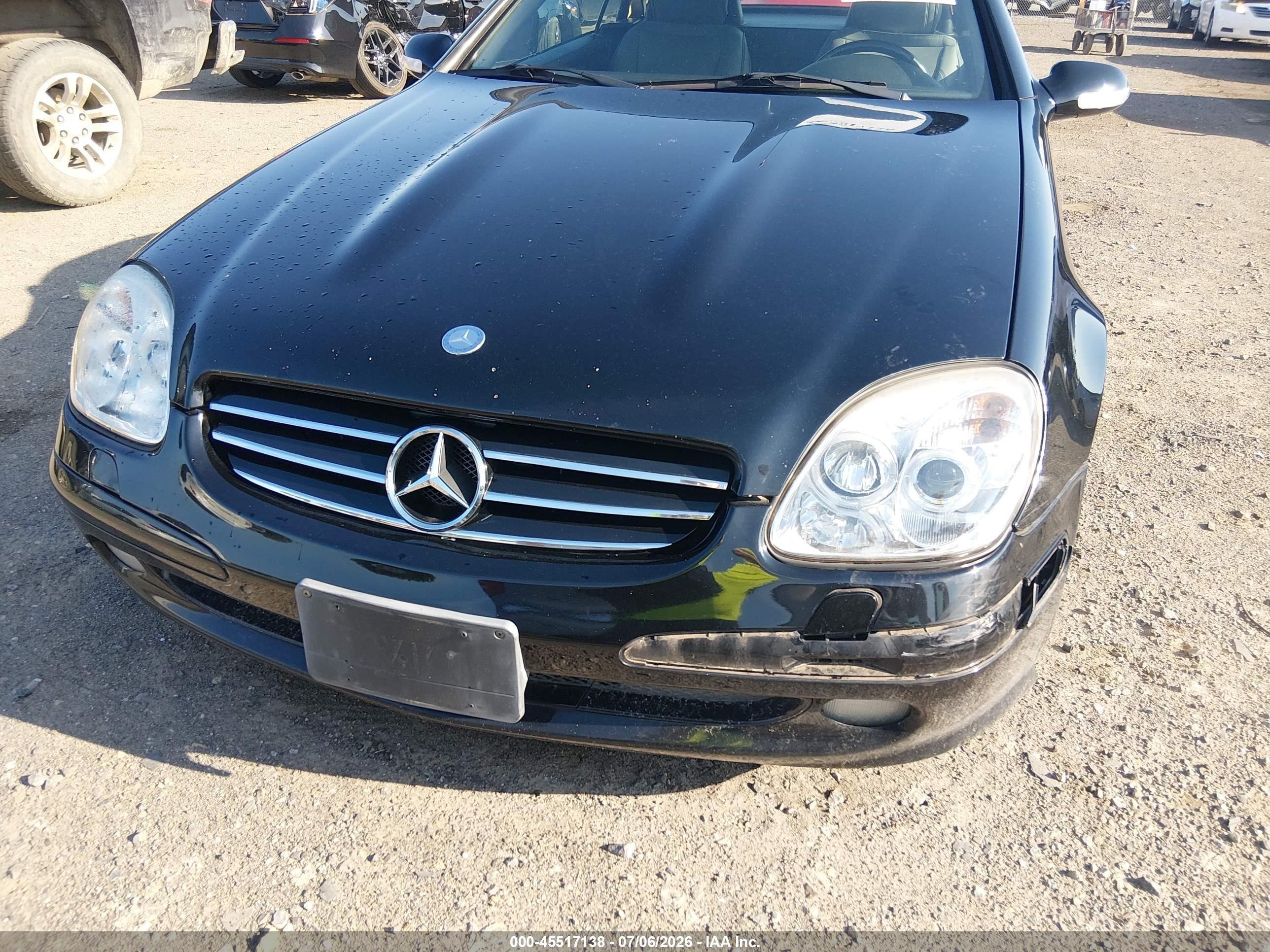 2002 Mercedes-benz Slk 230 Kompressor Black vin: WDBKK49F82F237982