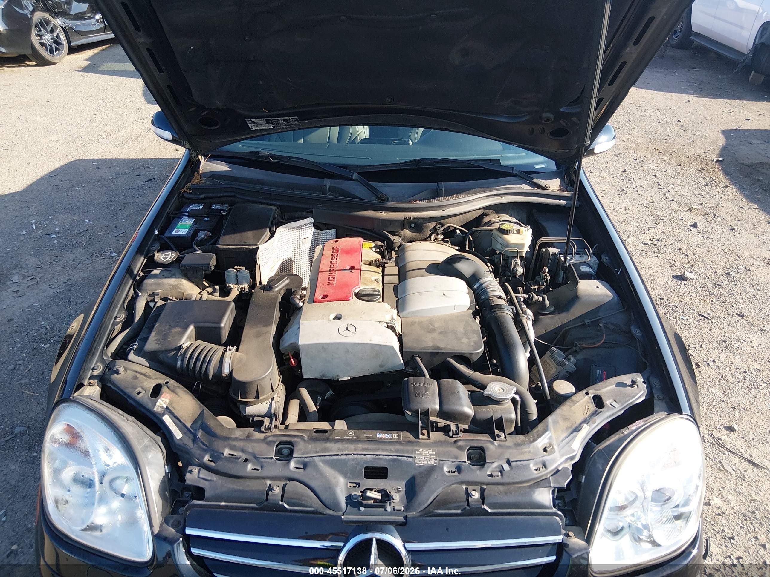 2002 Mercedes-benz Slk 230 Kompressor Black vin: WDBKK49F82F237982