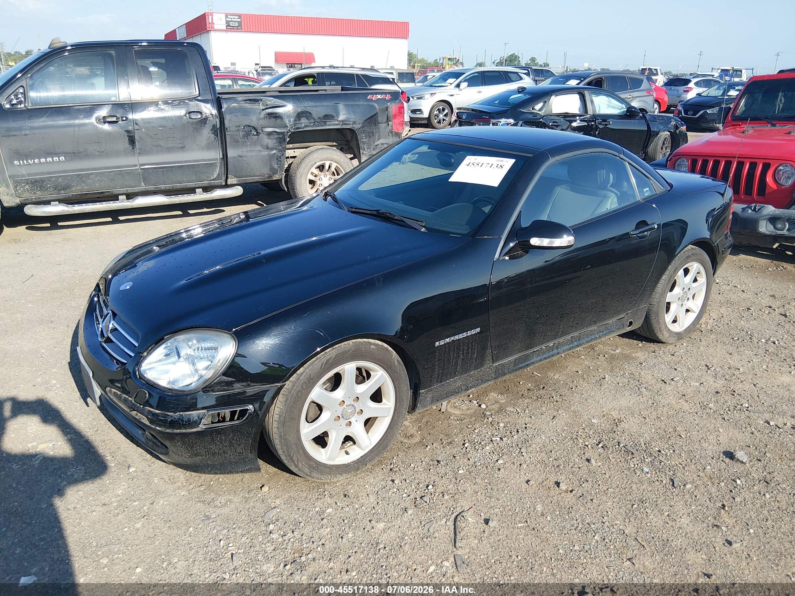 2002 Mercedes-benz Slk 230 Kompressor Black vin: WDBKK49F82F237982