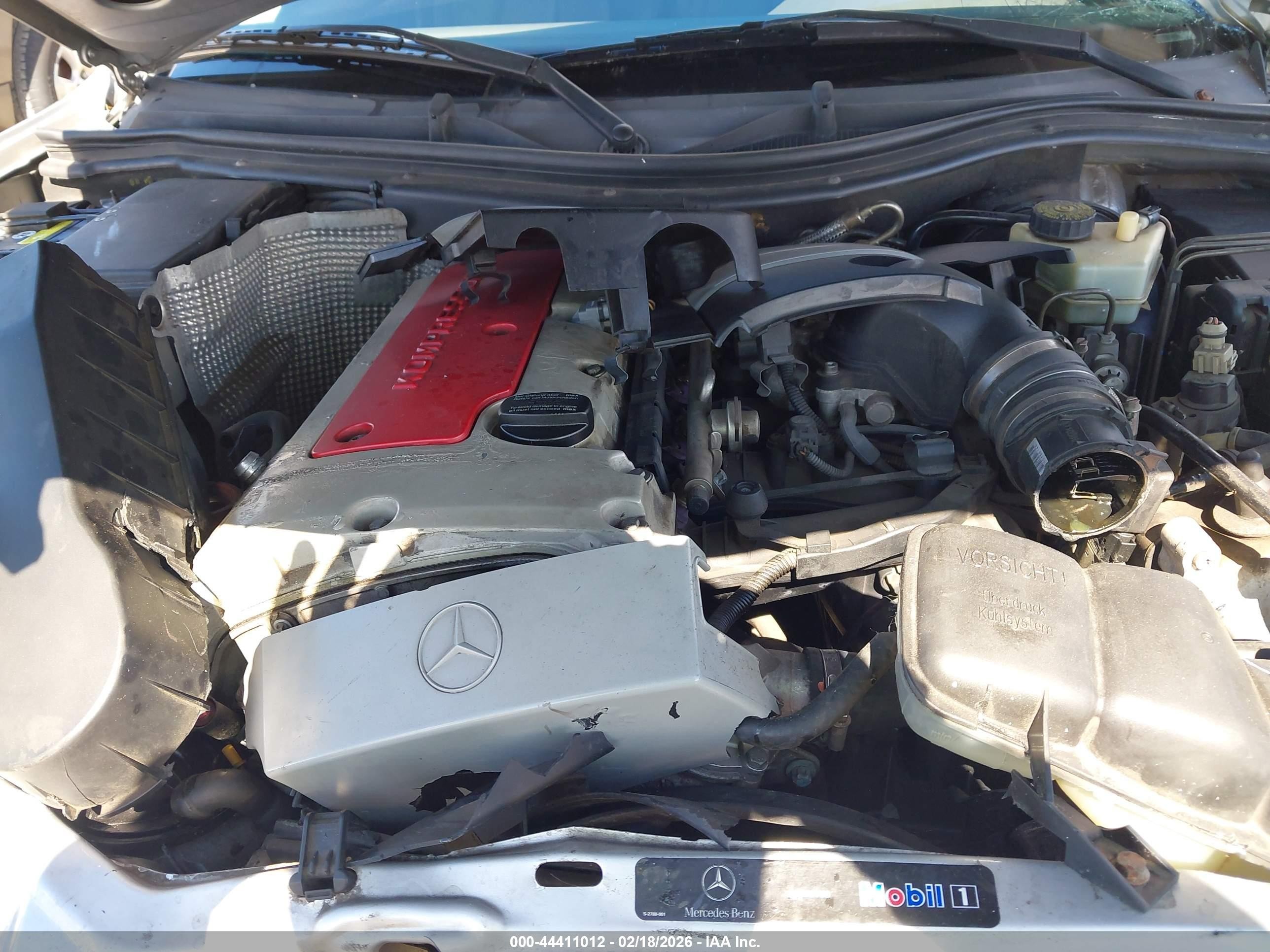 2001 Mercedes-benz Slk 230 Kompressor Silver vin: WDBKK49F91F182327