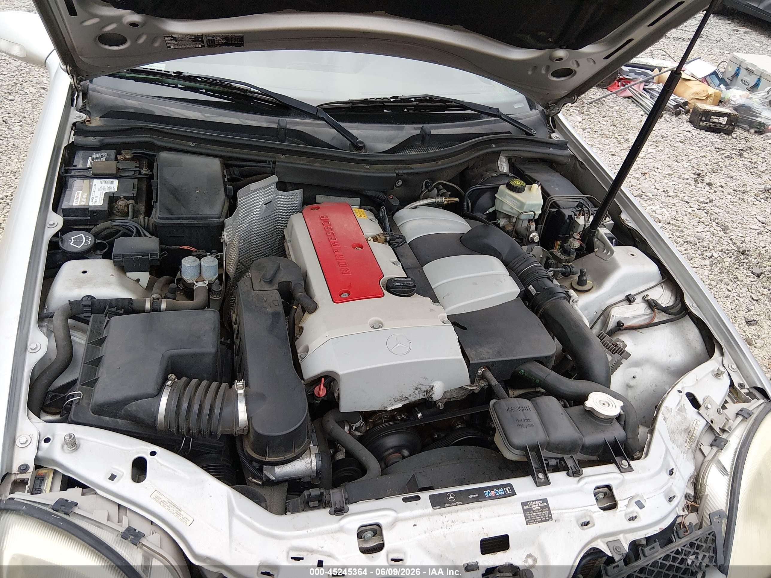 2003 Mercedes-benz Slk 230 Kompressor Silver vin: WDBKK49F93F274542