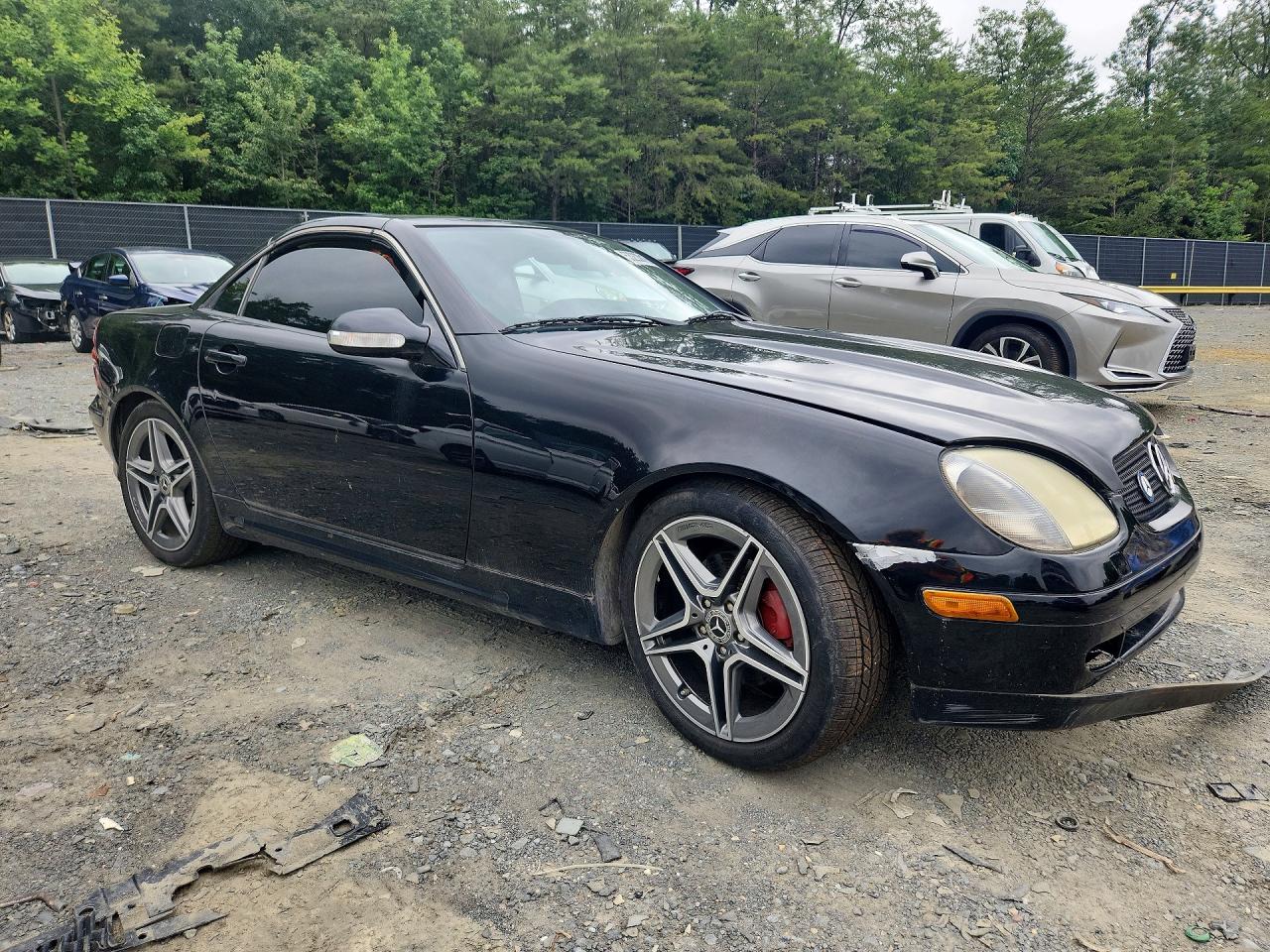 2002 Mercedes-benz Slk 320 Black vin: WDBKK65F32F242802