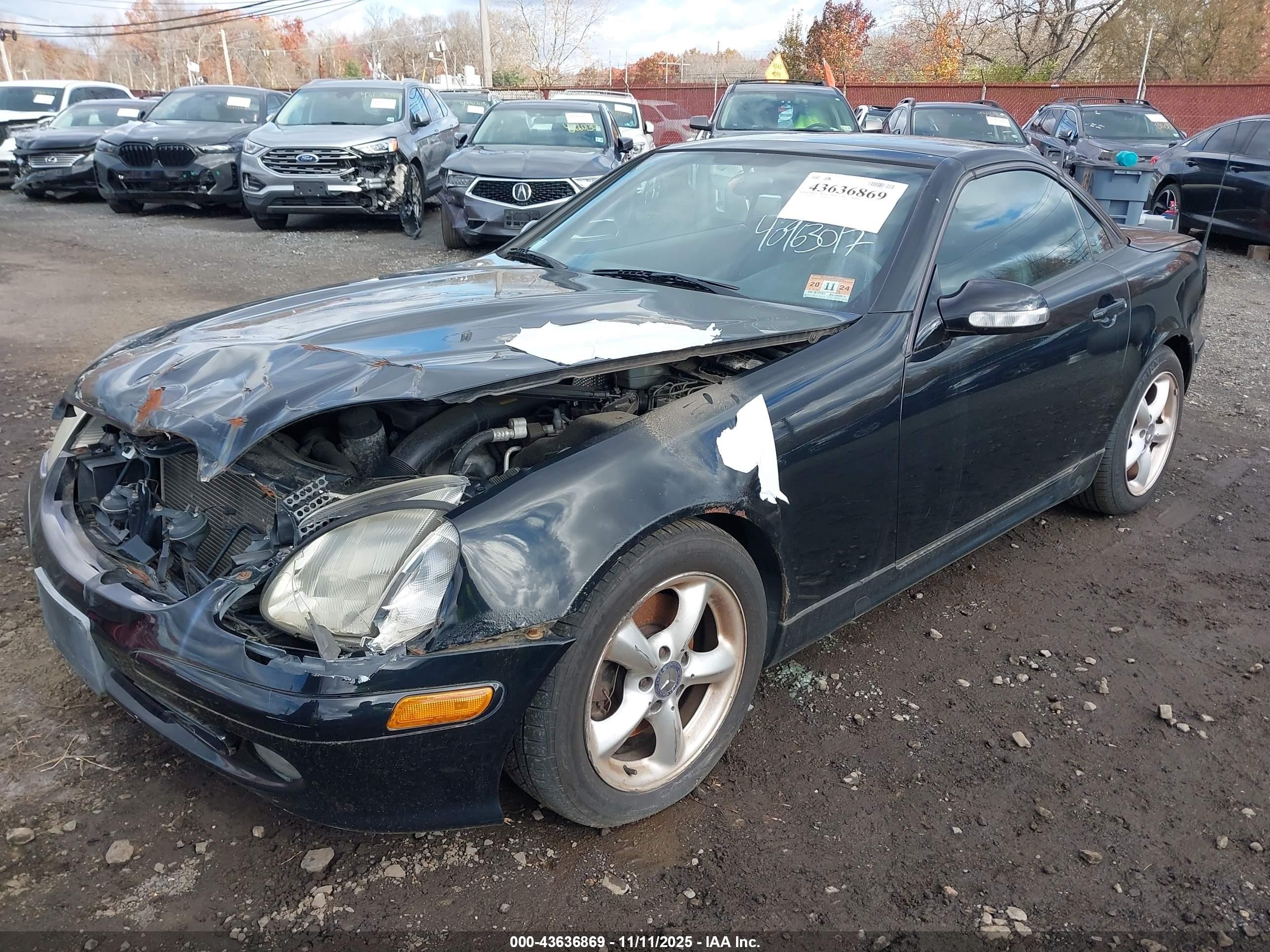 2001 Mercedes-benz Slk 320   Black vin: WDBKK65F61F222865