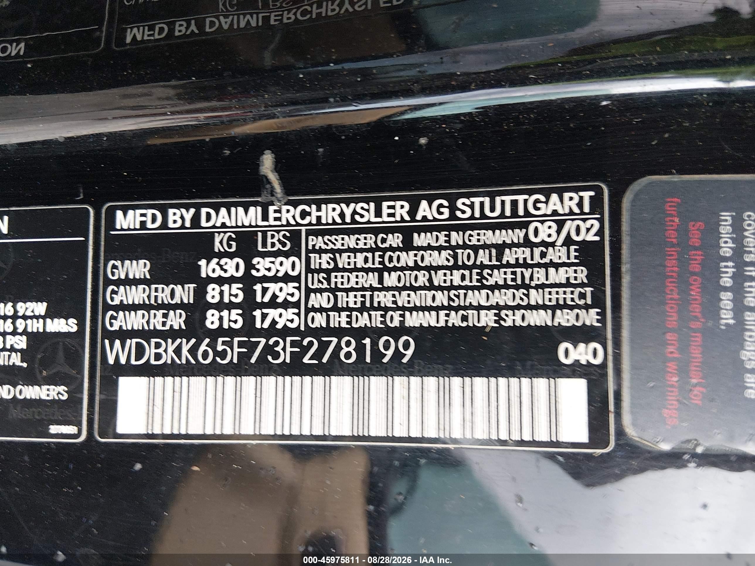 2003 Mercedes-benz Slk 320   Черный vin: WDBKK65F73F278199