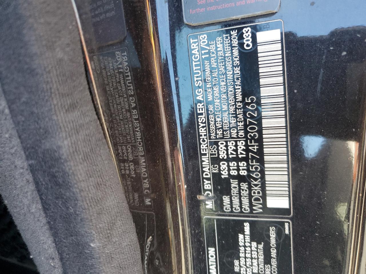 2004 Mercedes-benz Slk 320 Black vin: WDBKK65F74F307265