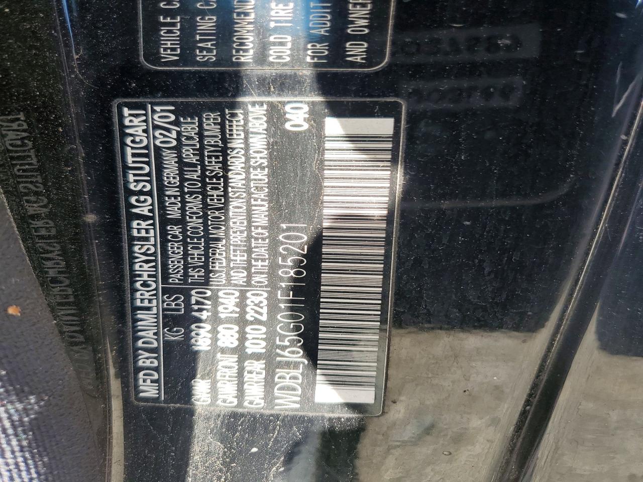 2001 Mercedes-benz Clk 320 Black vin: WDBLJ65G01F185201