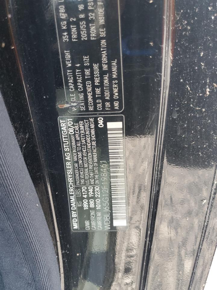 2002 Mercedes-benz Clk 320 Black vin: WDBLJ65G12F198461