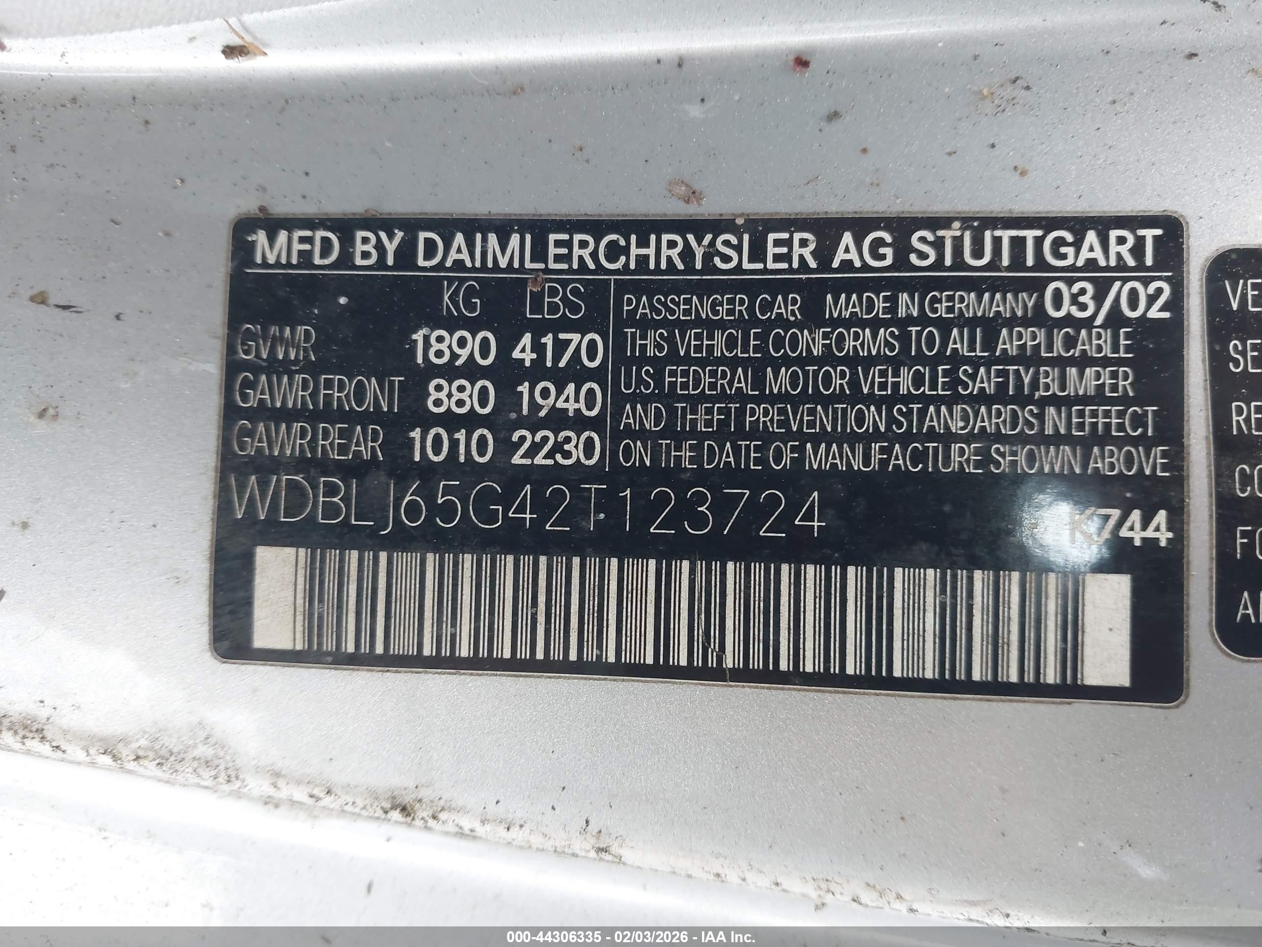 2002 Mercedes-benz Clk 320   Silver vin: WDBLJ65G42T123724