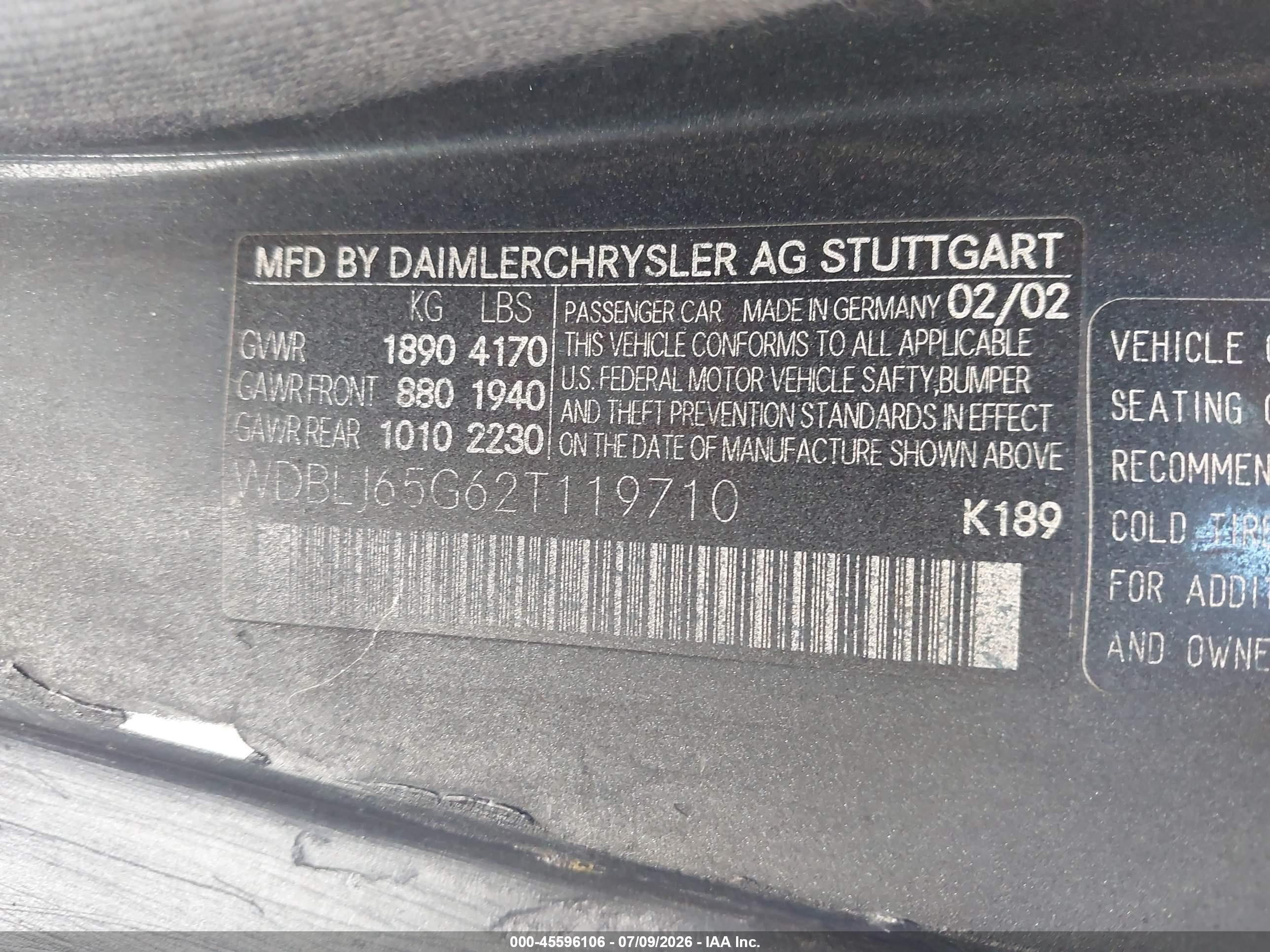 2002 Mercedes-benz Clk 320   Dark Blue vin: WDBLJ65G62T119710