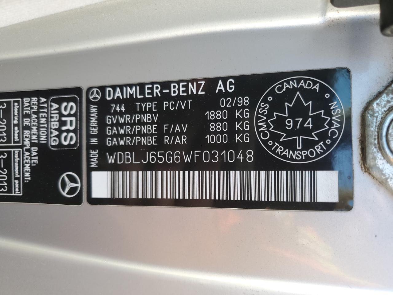 1998 Mercedes-benz Clk 320 Silver vin: WDBLJ65G6WF031048