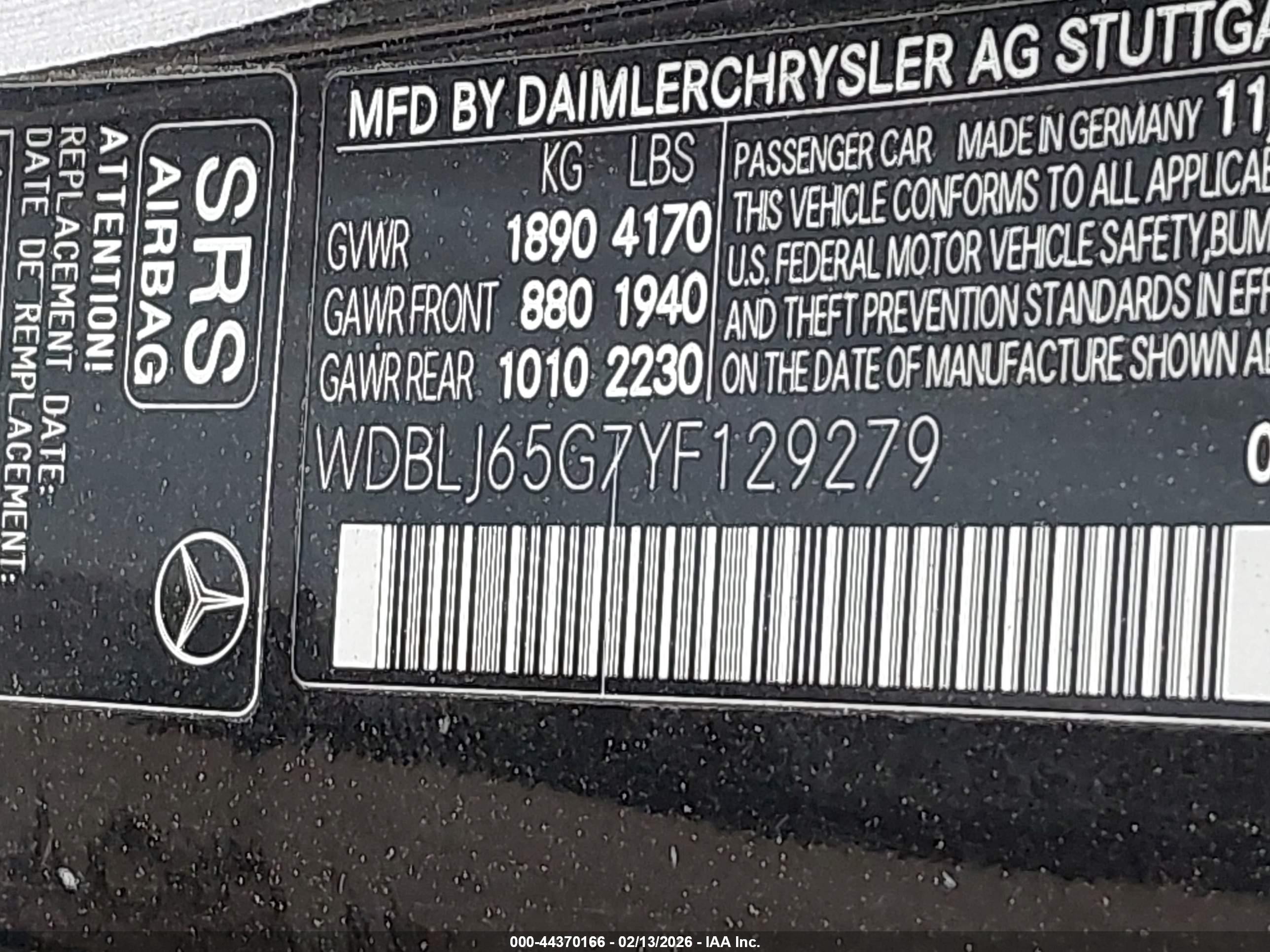 2000 Mercedes-benz Clk 320   Black vin: WDBLJ65G7YF129279