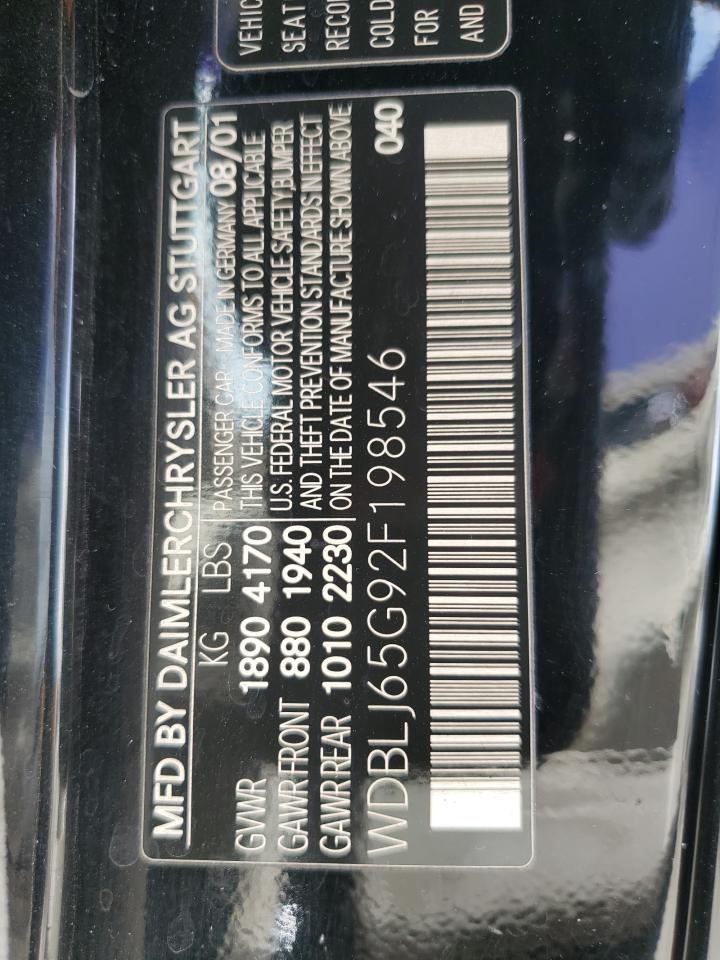 2002 Mercedes-benz Clk 320 Black vin: WDBLJ65G92F198546
