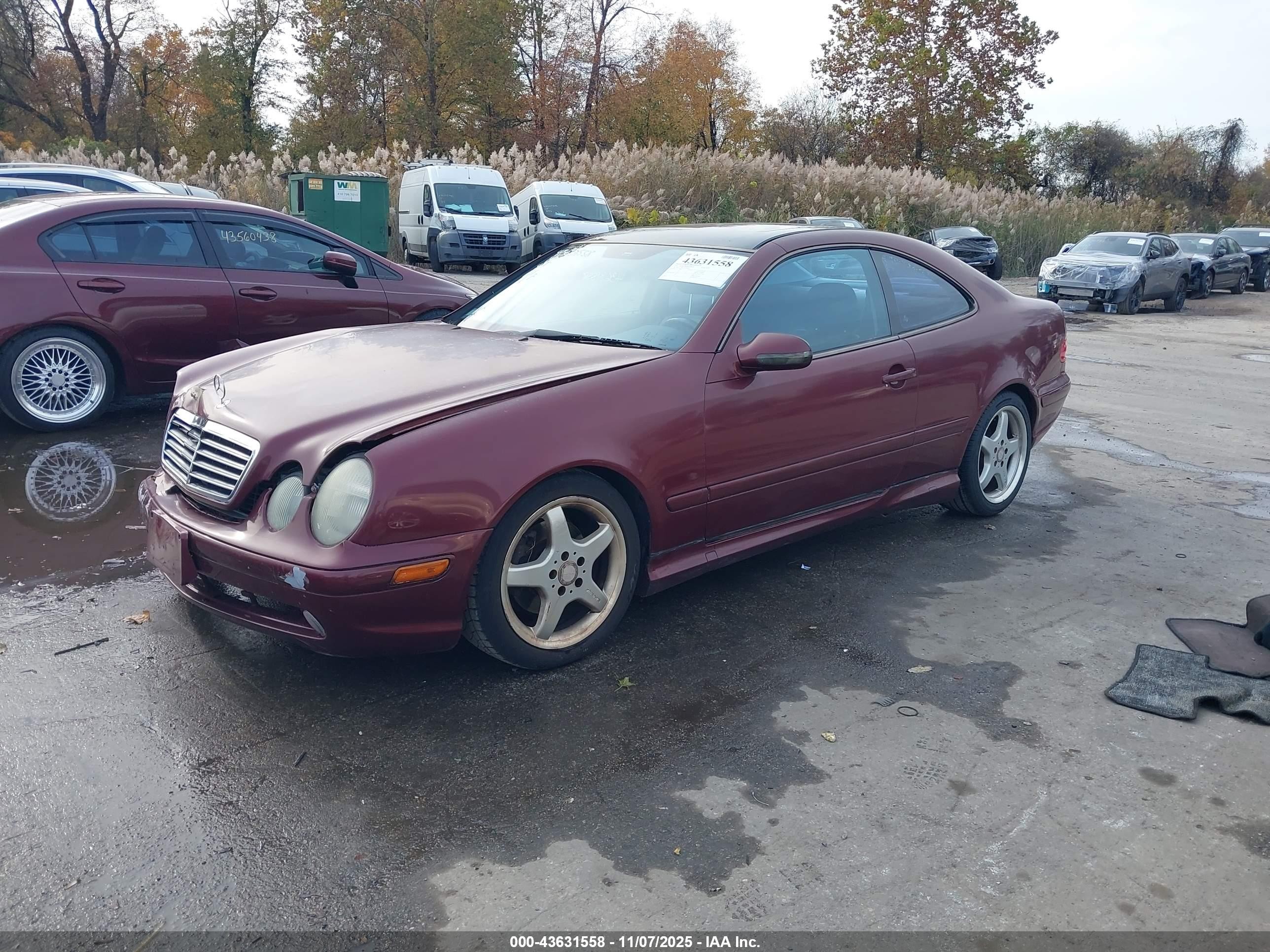 2002 Mercedes-benz Clk 430   Бордовый vin: WDBLJ70G22T099940