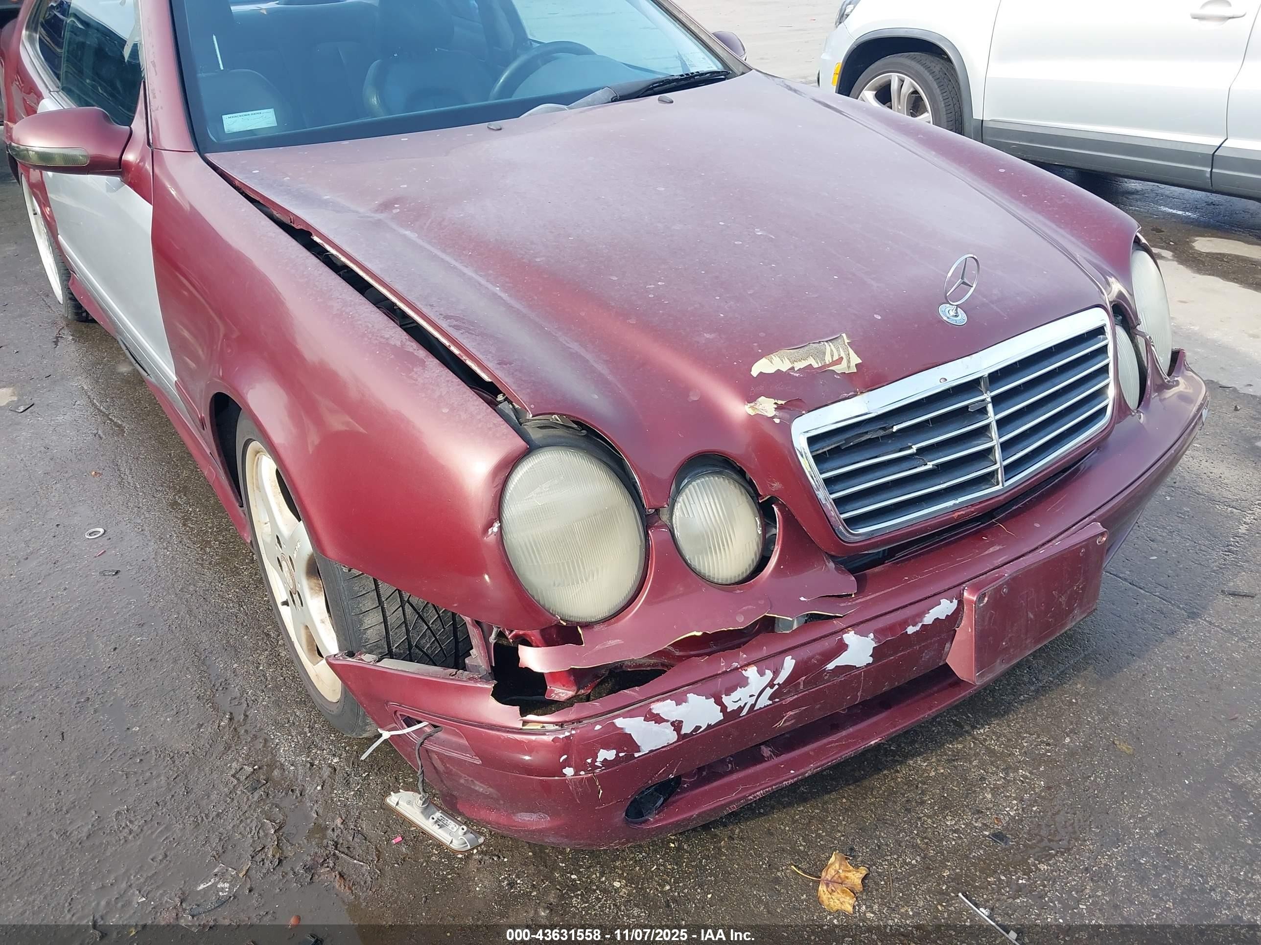 2002 Mercedes-benz Clk 430   Бордовый vin: WDBLJ70G22T099940