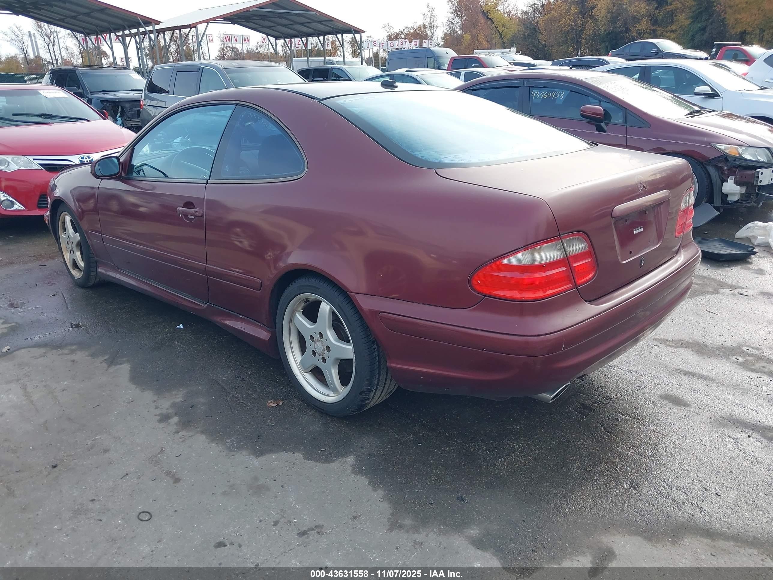 2002 Mercedes-benz Clk 430   Бордовый vin: WDBLJ70G22T099940