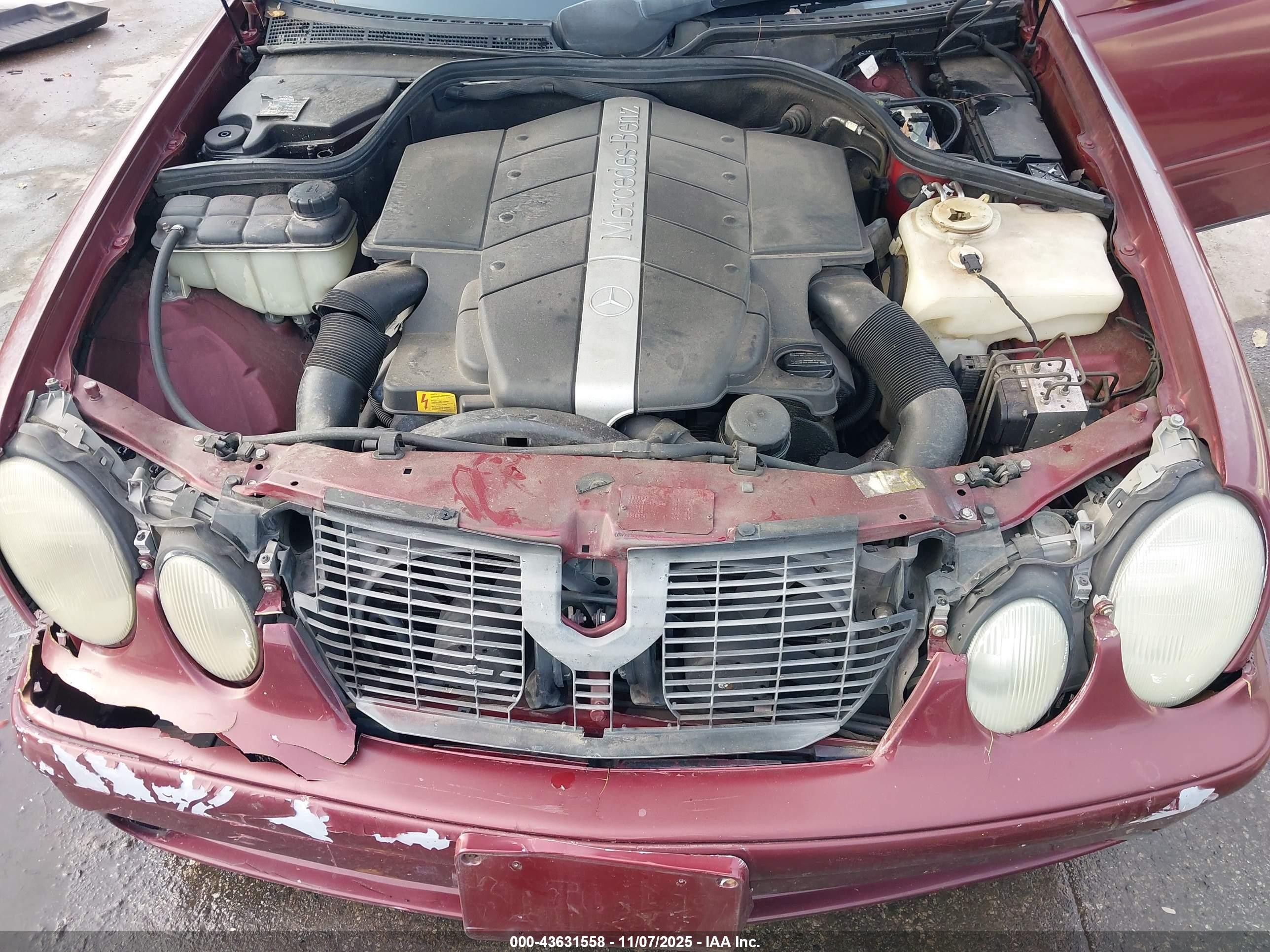 2002 Mercedes-benz Clk 430   Бордовый vin: WDBLJ70G22T099940