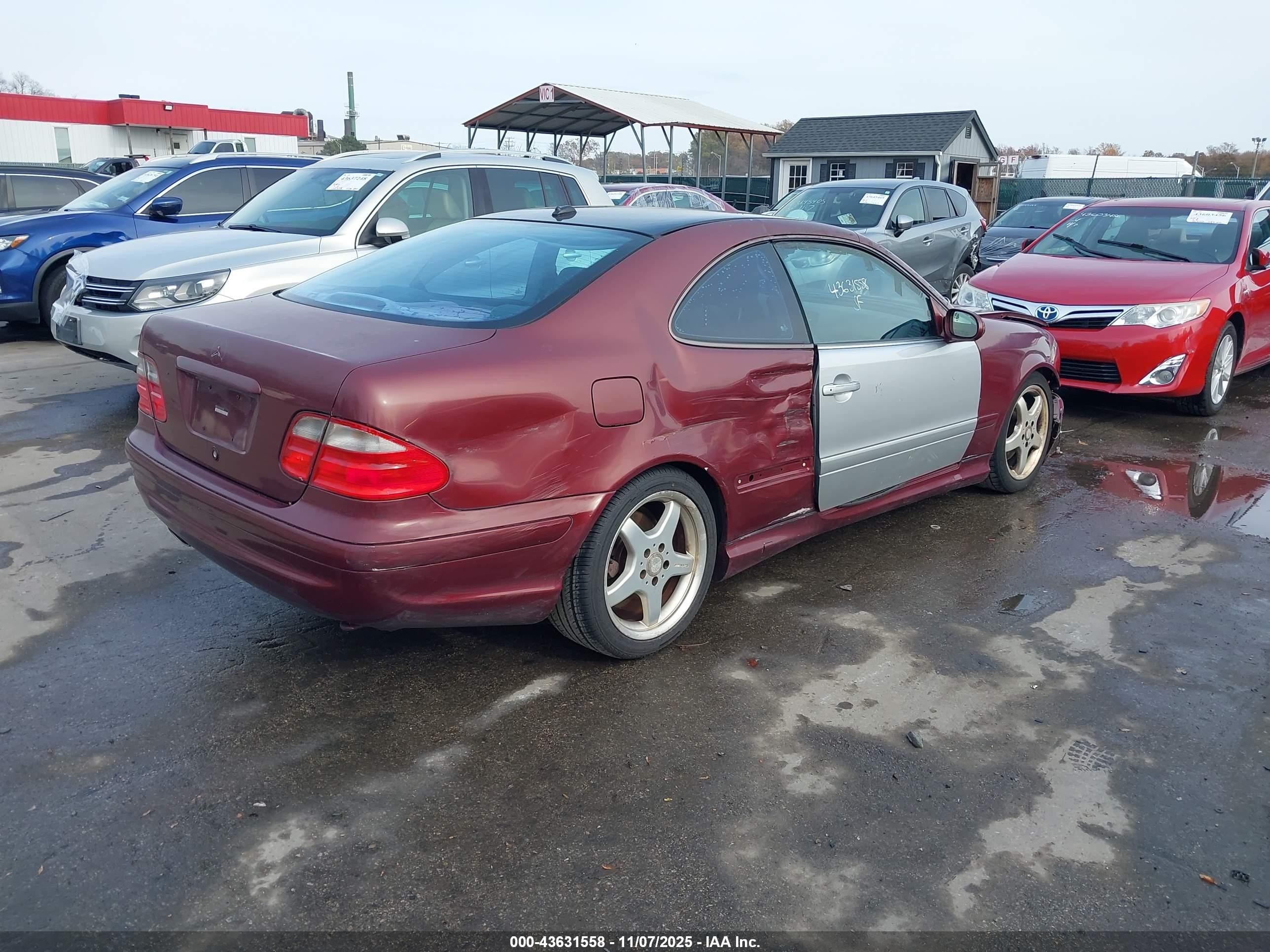 2002 Mercedes-benz Clk 430   Бордовый vin: WDBLJ70G22T099940