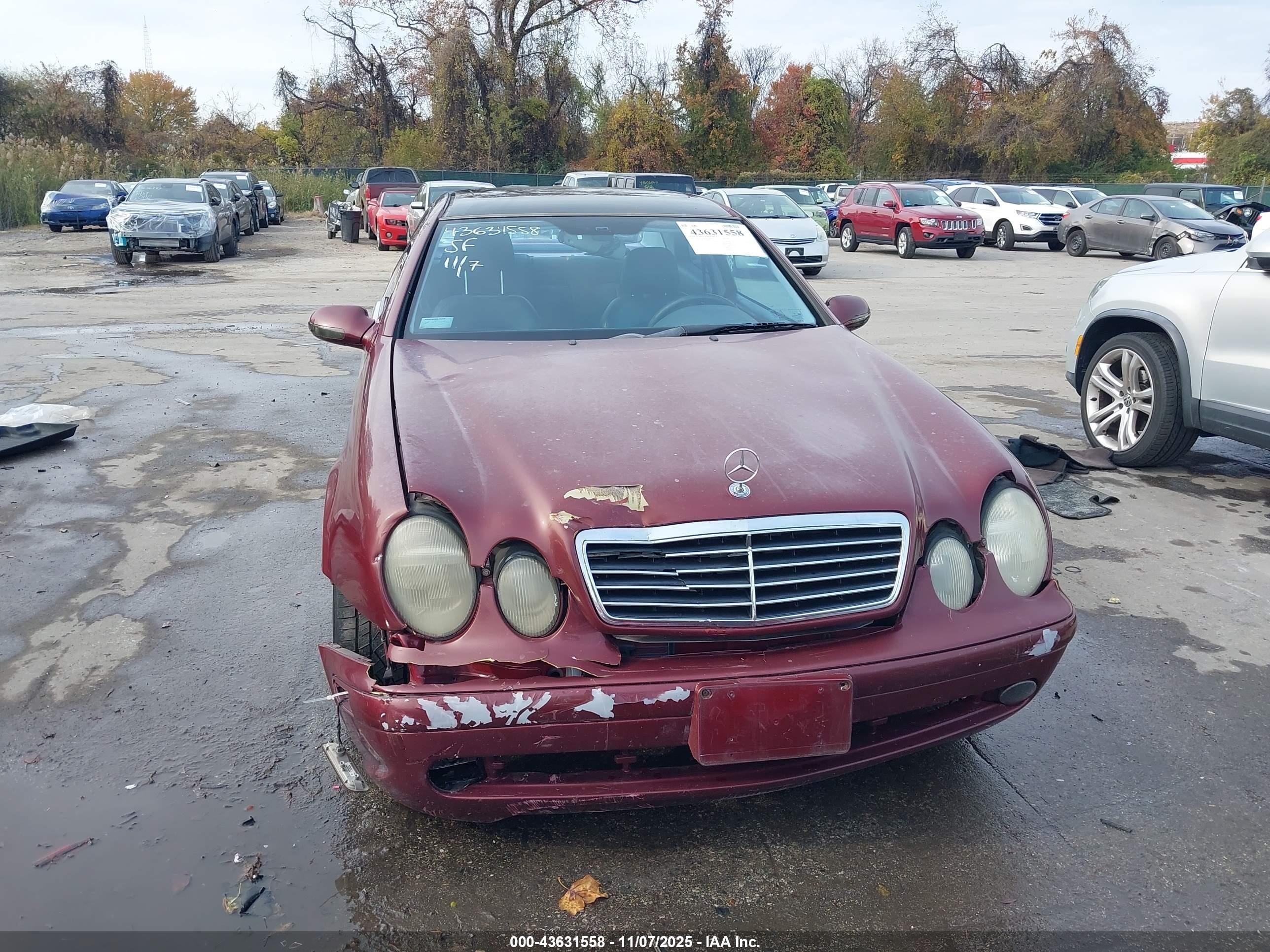 2002 Mercedes-benz Clk 430   Бордовый vin: WDBLJ70G22T099940