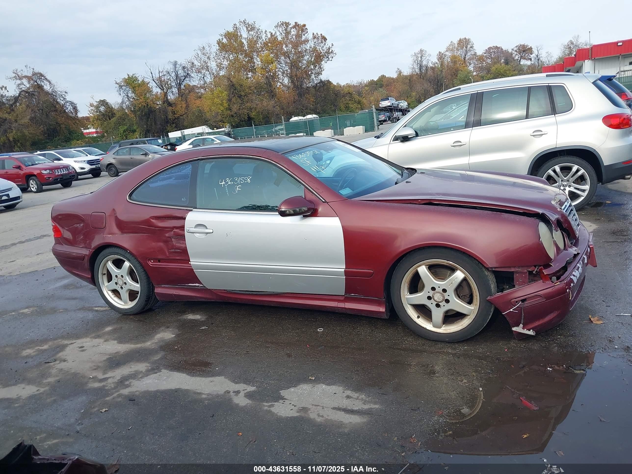2002 Mercedes-benz Clk 430   Бордовый vin: WDBLJ70G22T099940