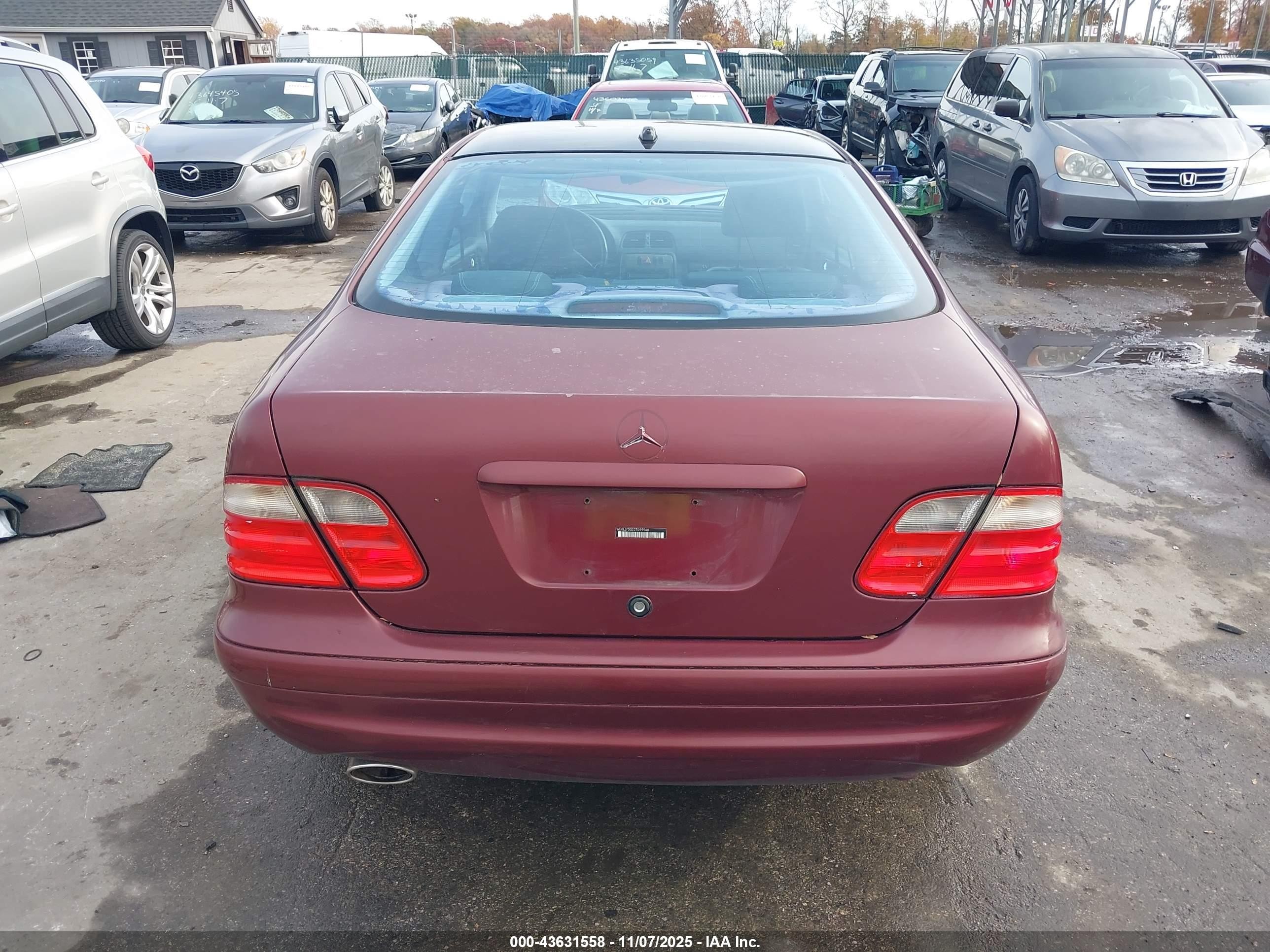 2002 Mercedes-benz Clk 430   Бордовый vin: WDBLJ70G22T099940