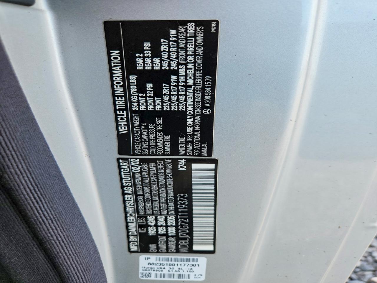 2002 Mercedes-benz Clk 430 Серебряный vin: WDBLJ70G72T119373