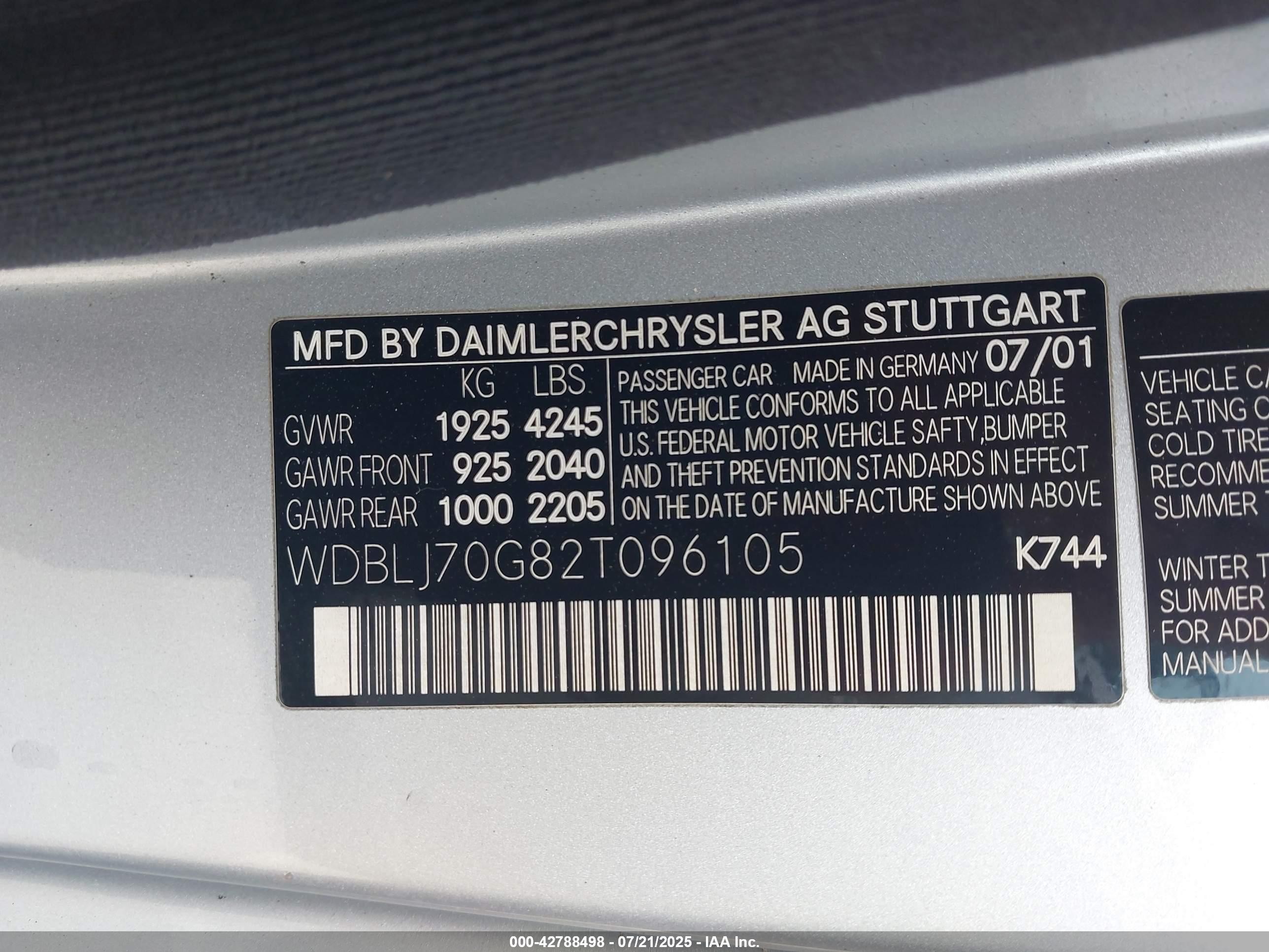 2002 Mercedes-benz Clk 430   Gray vin: WDBLJ70G82T096105
