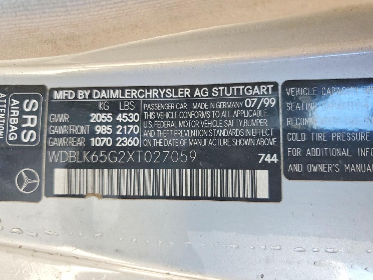1999 Mercedes-benz Clk 320 Серебряный vin: WDBLK65G2XT027059