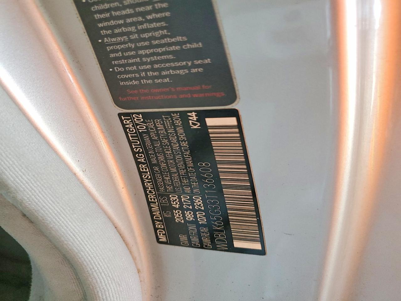 2003 Mercedes-benz Clk 320 Серебряный vin: WDBLK65G33T136608