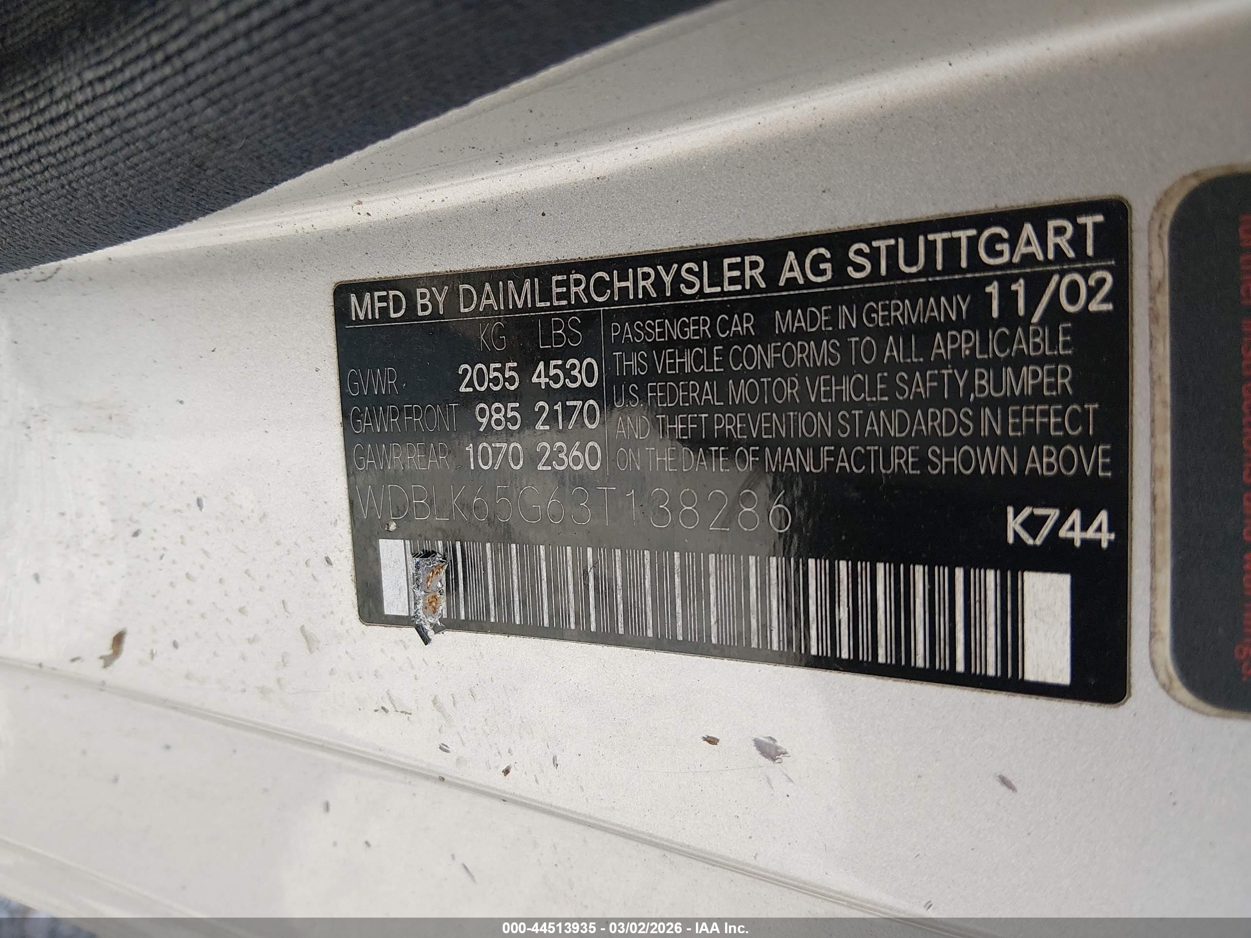 2003 Mercedes-benz Clk 320   Silver vin: WDBLK65G63T138286