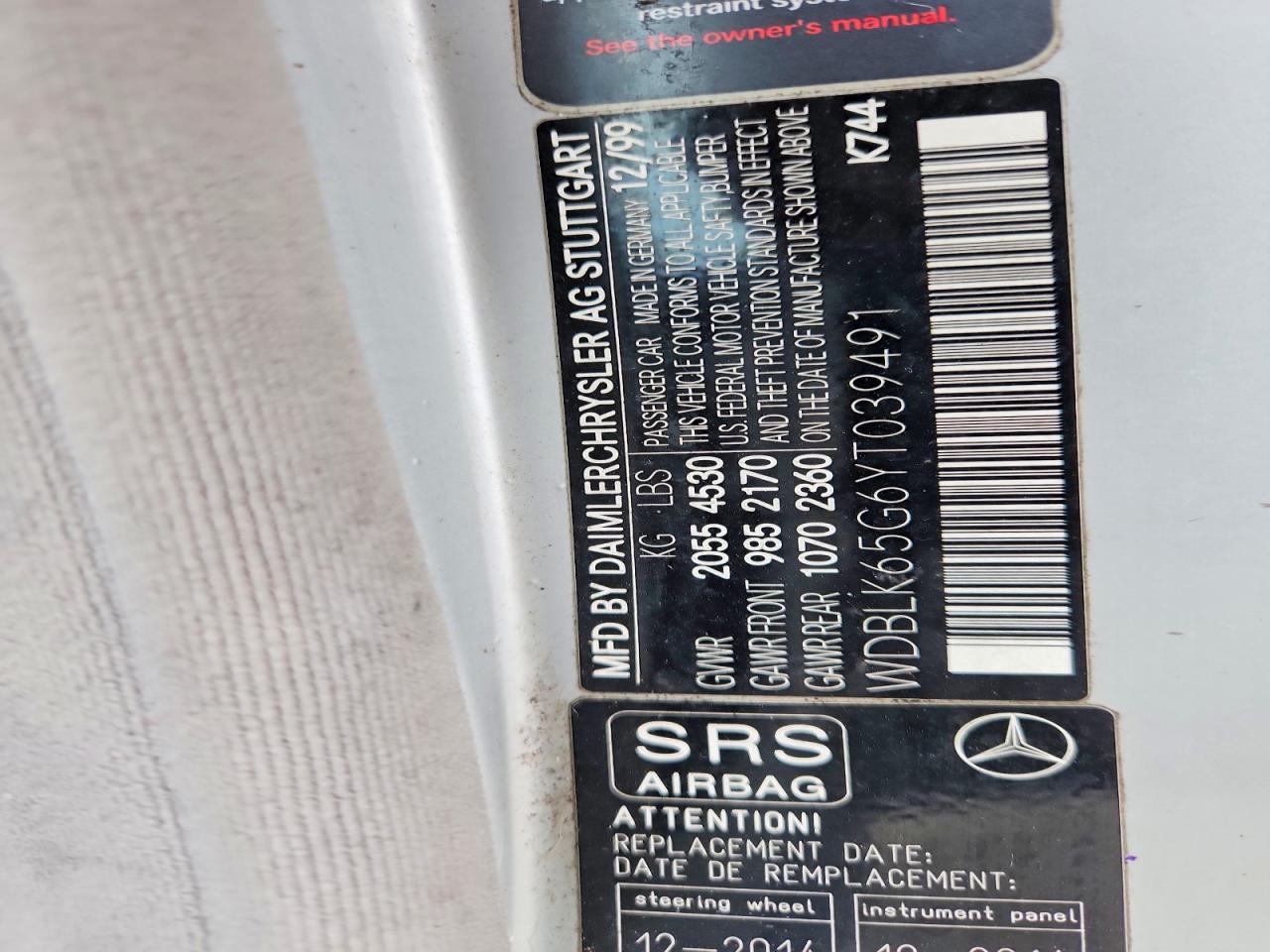 2000 Mercedes-benz Clk 320 Серебряный vin: WDBLK65G6YT039491