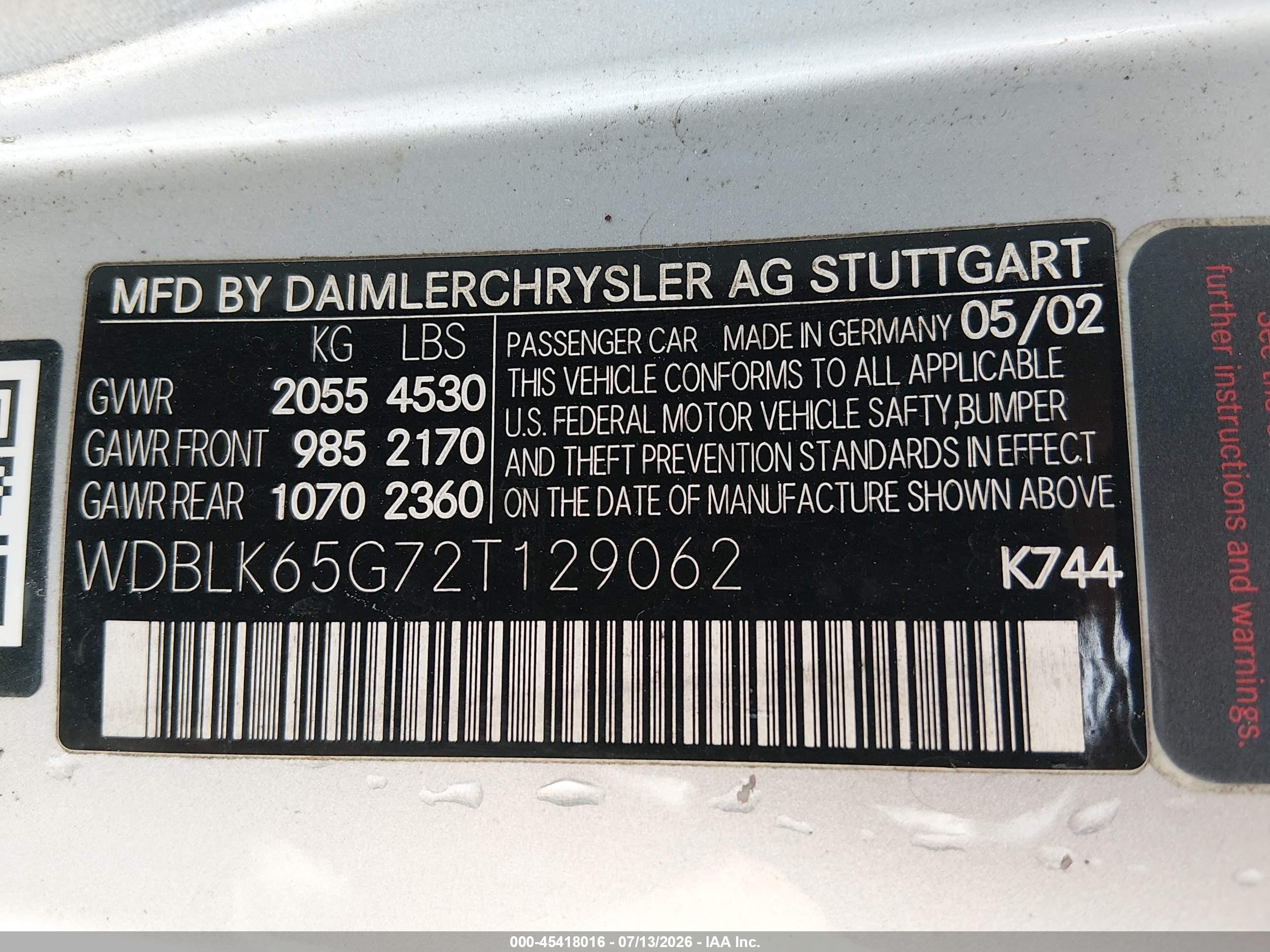 2002 Mercedes-benz Clk 320   Silver vin: WDBLK65G72T129062