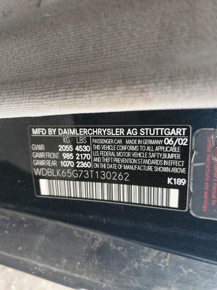 2003 Mercedes-benz Clk 320 Синий vin: WDBLK65G73T130262