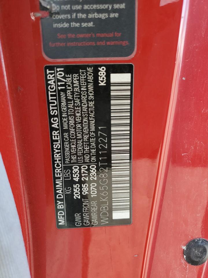 2002 Mercedes-benz Clk 320 Red vin: WDBLK65G82T112271