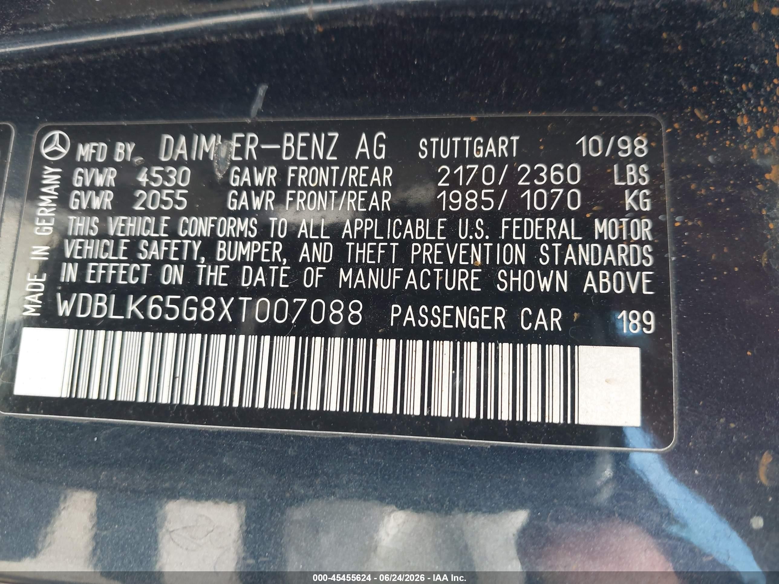 1999 Mercedes-benz Clk 320   Blue vin: WDBLK65G8XT007088