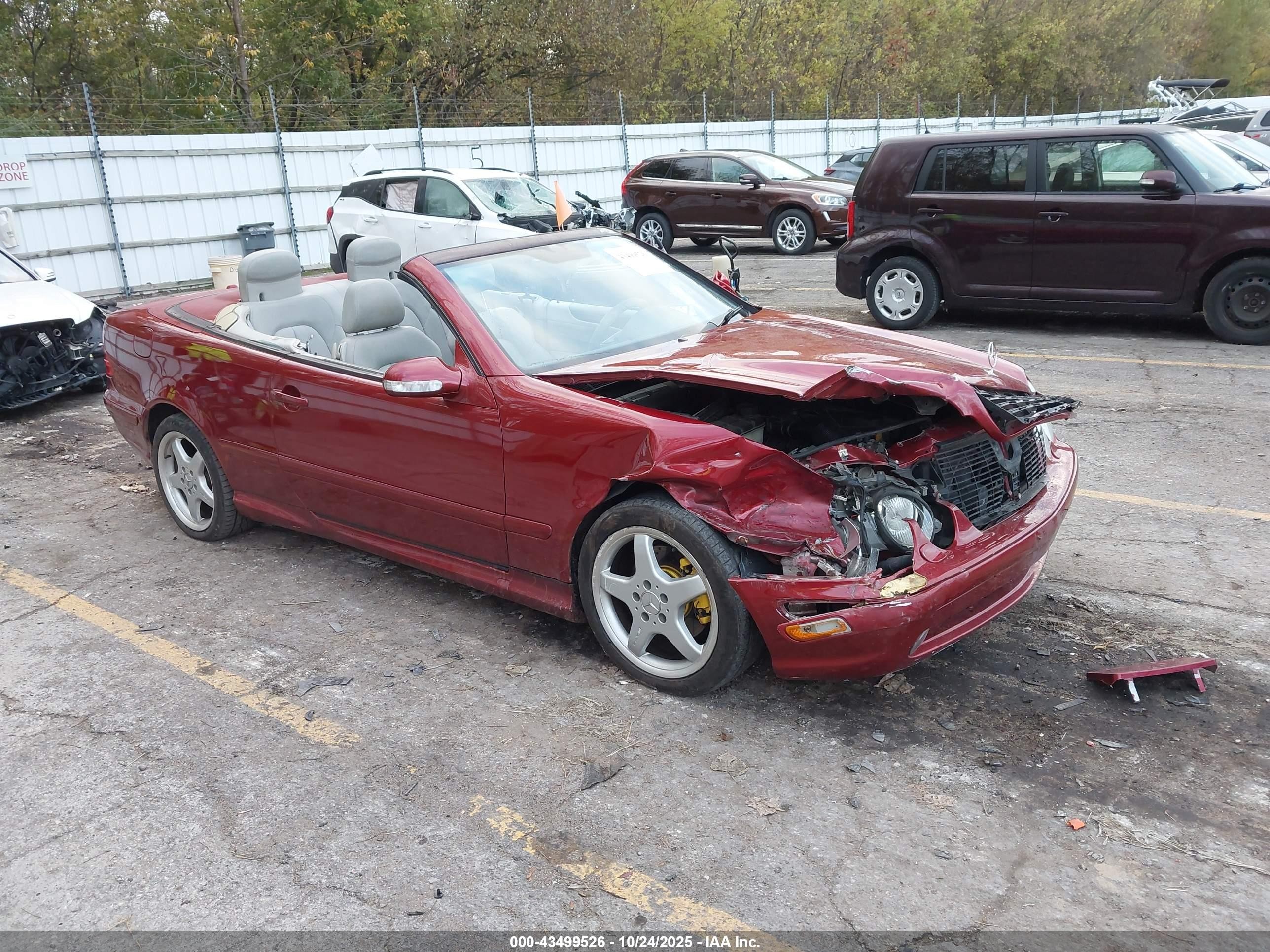 2002 Mercedes-benz Clk 430   Красный vin: WDBLK70G22T125076