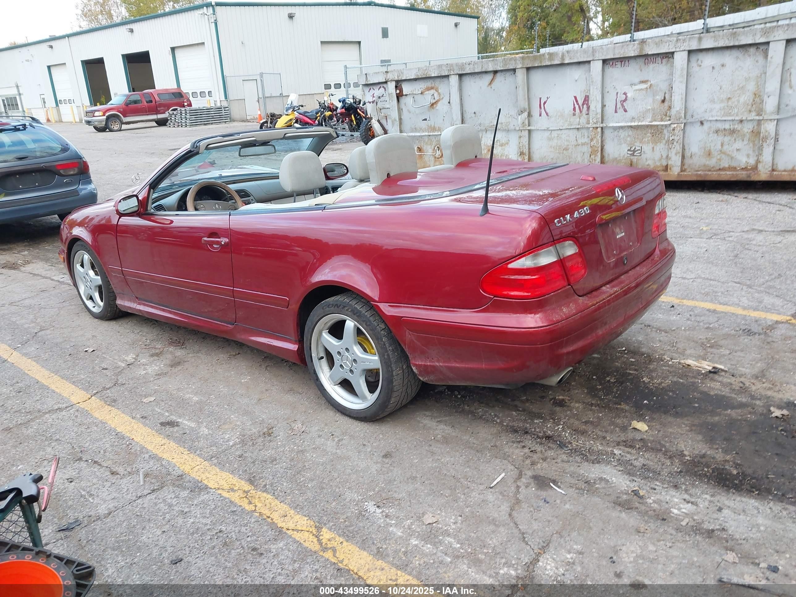 2002 Mercedes-benz Clk 430   Красный vin: WDBLK70G22T125076