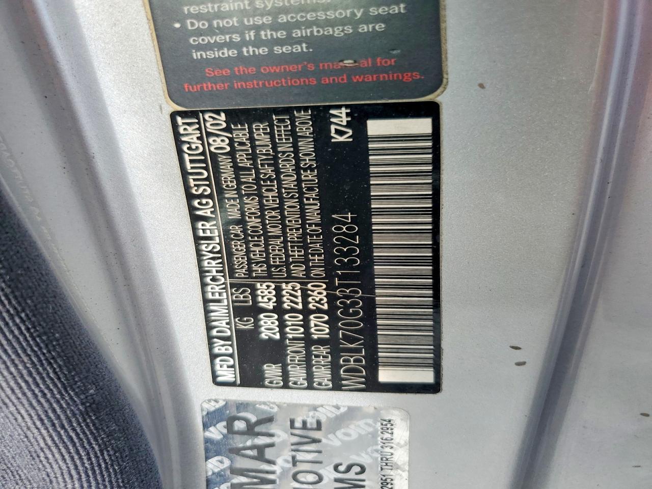 2003 Mercedes-benz Clk 430 Silver vin: WDBLK70G33T133284