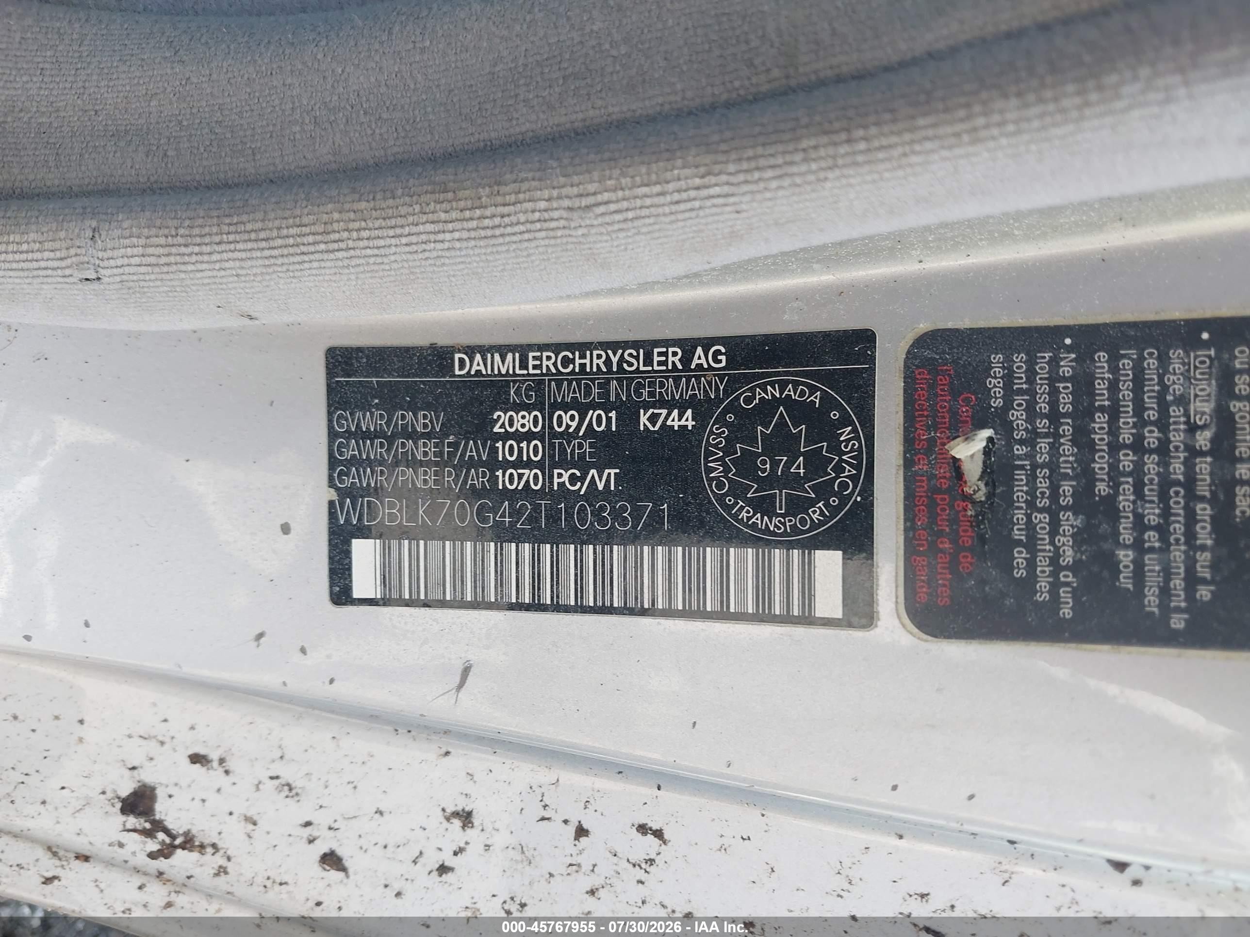 2002 Mercedes-benz Clk 430   Серебряный vin: WDBLK70G42T103371