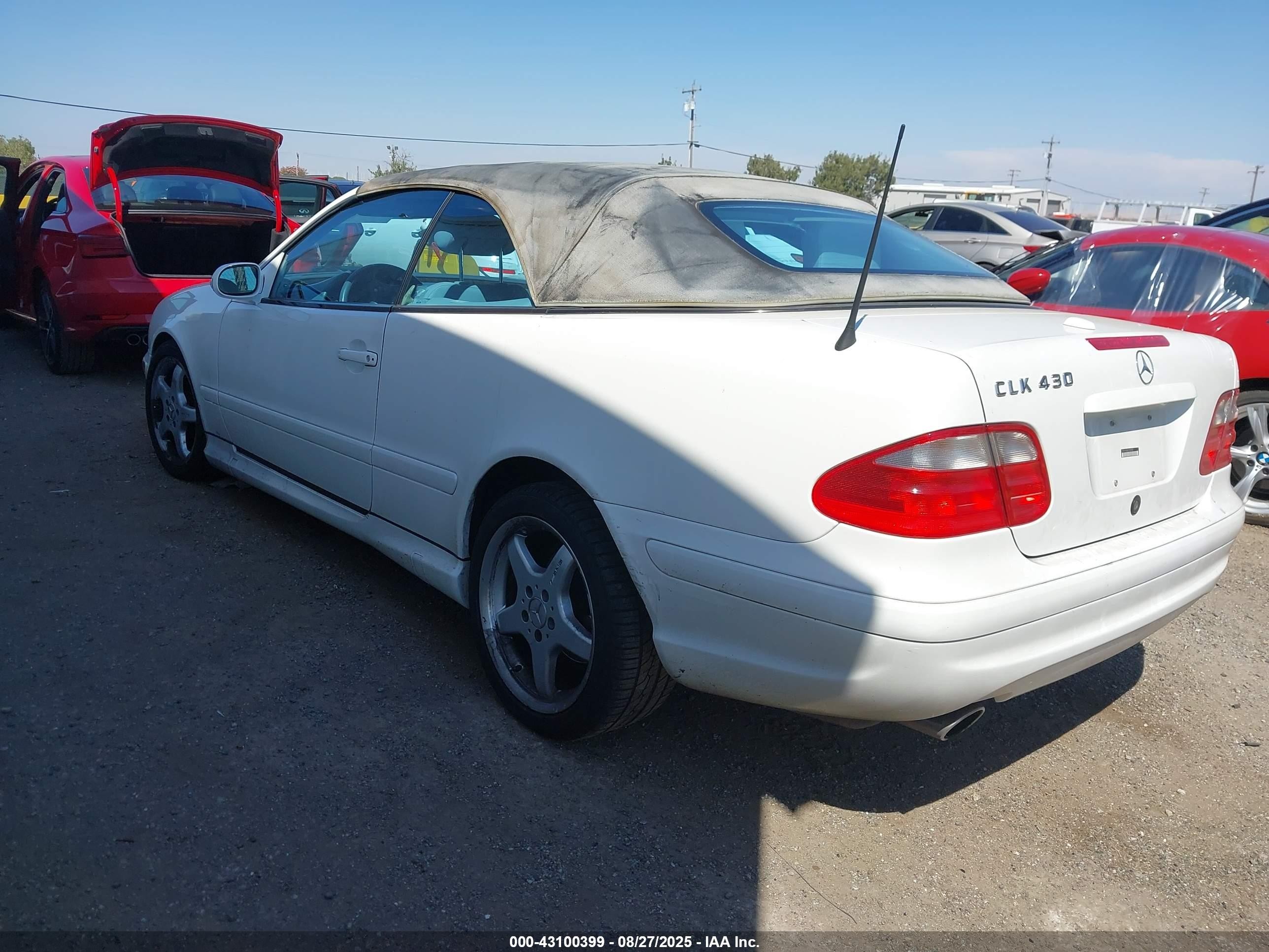 2002 Mercedes-benz Clk 430   White vin: WDBLK70G62T105638