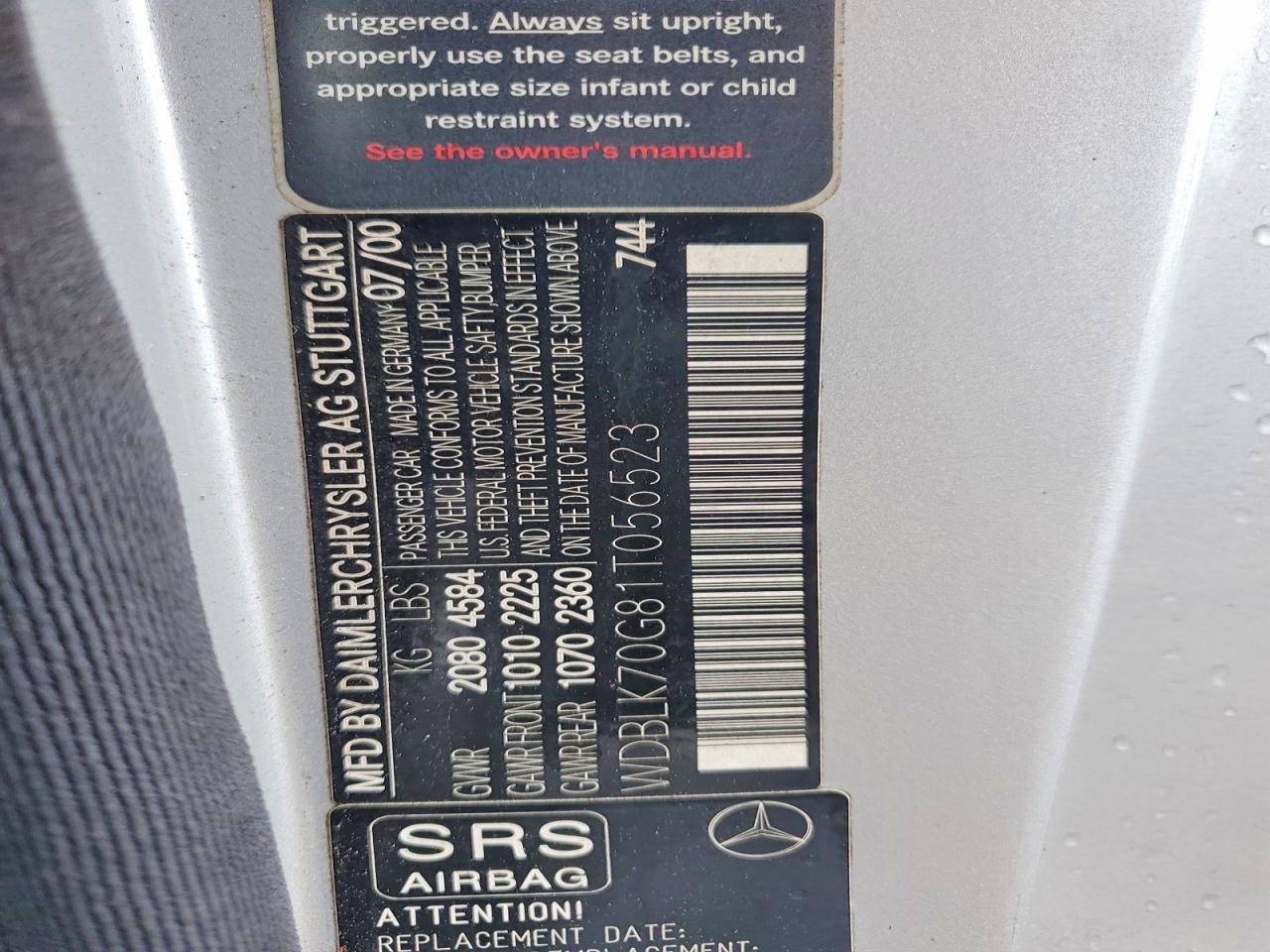 2001 Mercedes-benz Clk 430 Silver vin: WDBLK70G81T056523